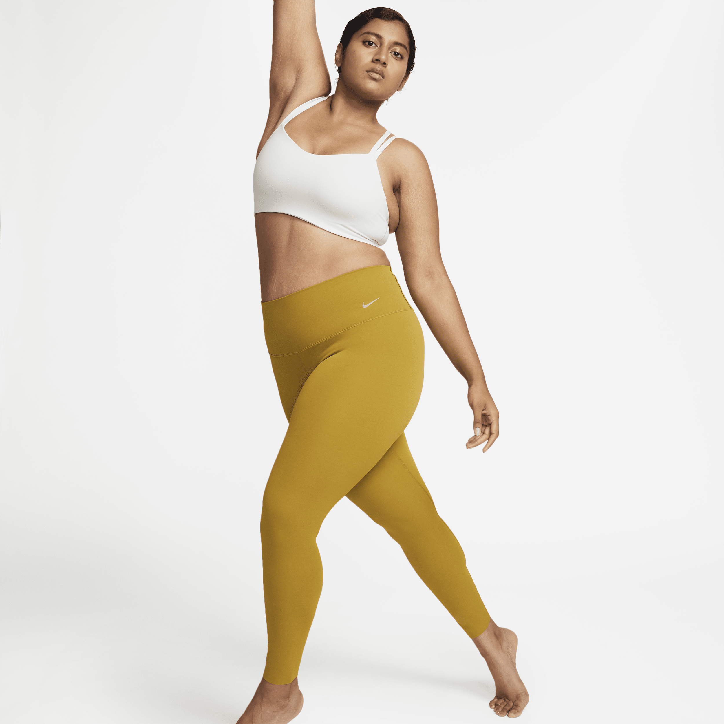 Nike Zenvy-leggings i 7/8-længde med høj talje og let støtte til kvinder - brun