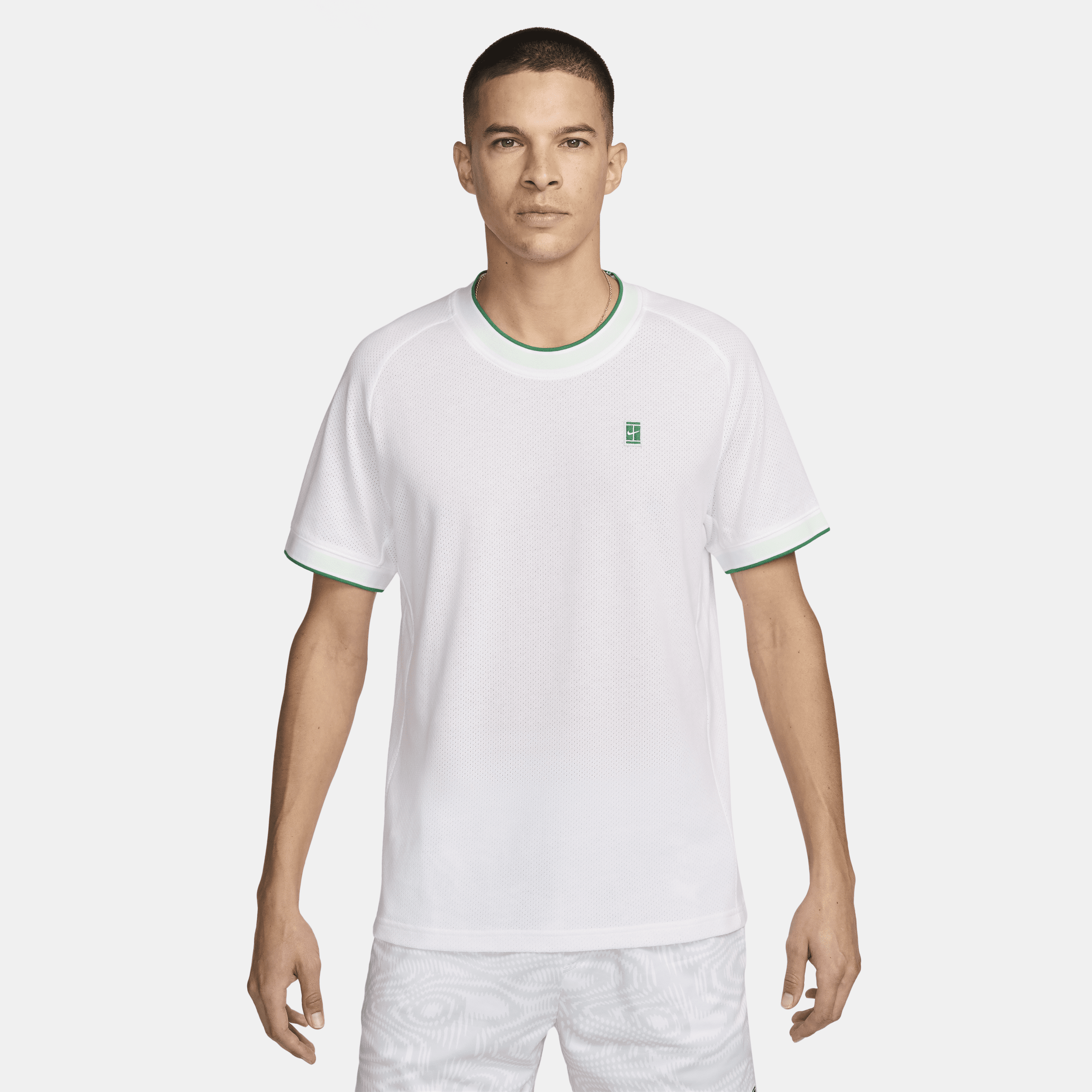 Maglia da tennis a manica corta NikeCourt Heritage – Uomo - Bianco