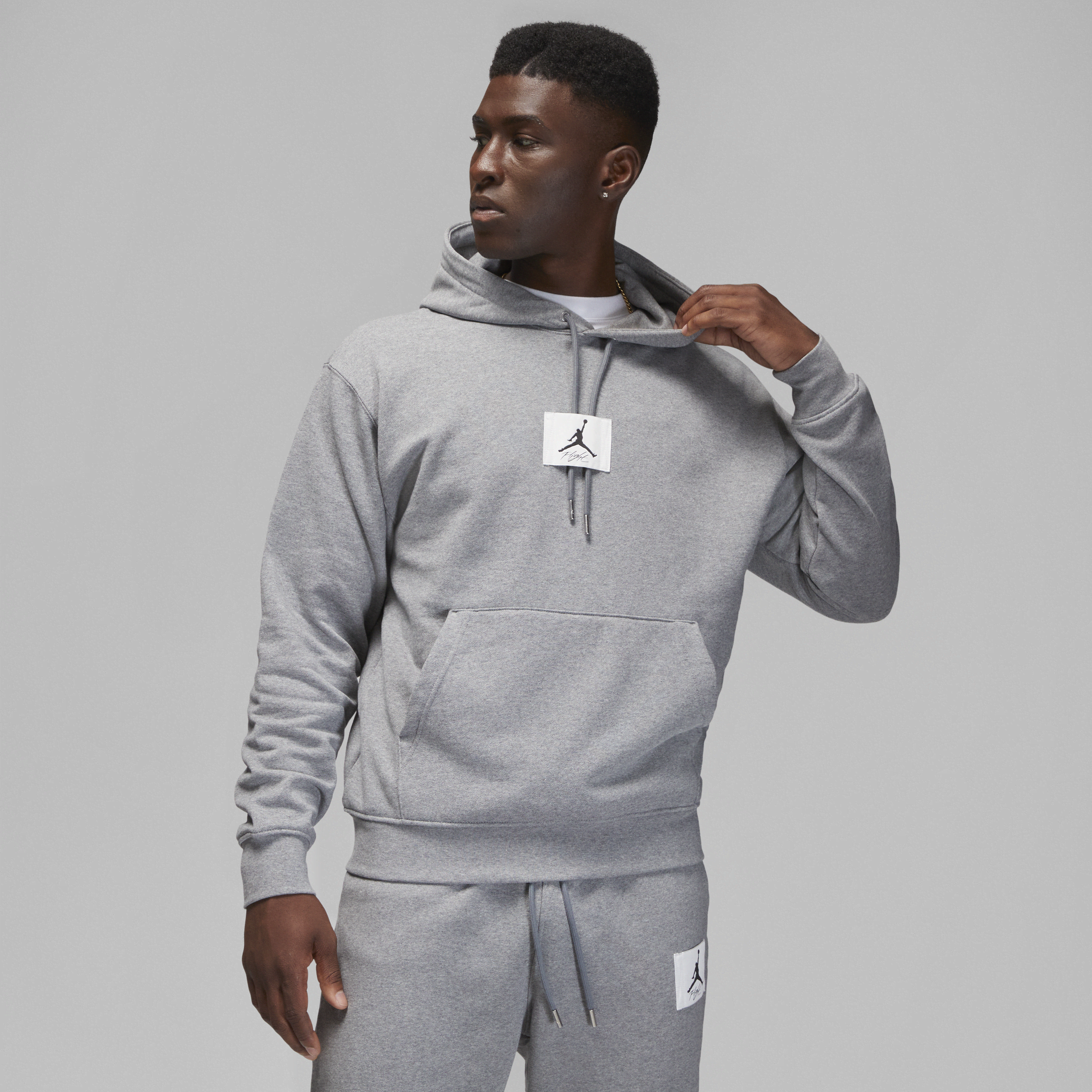 Nike Felpa pullover con cappuccio Jordan Flight Fleece – Uomo - Grigio