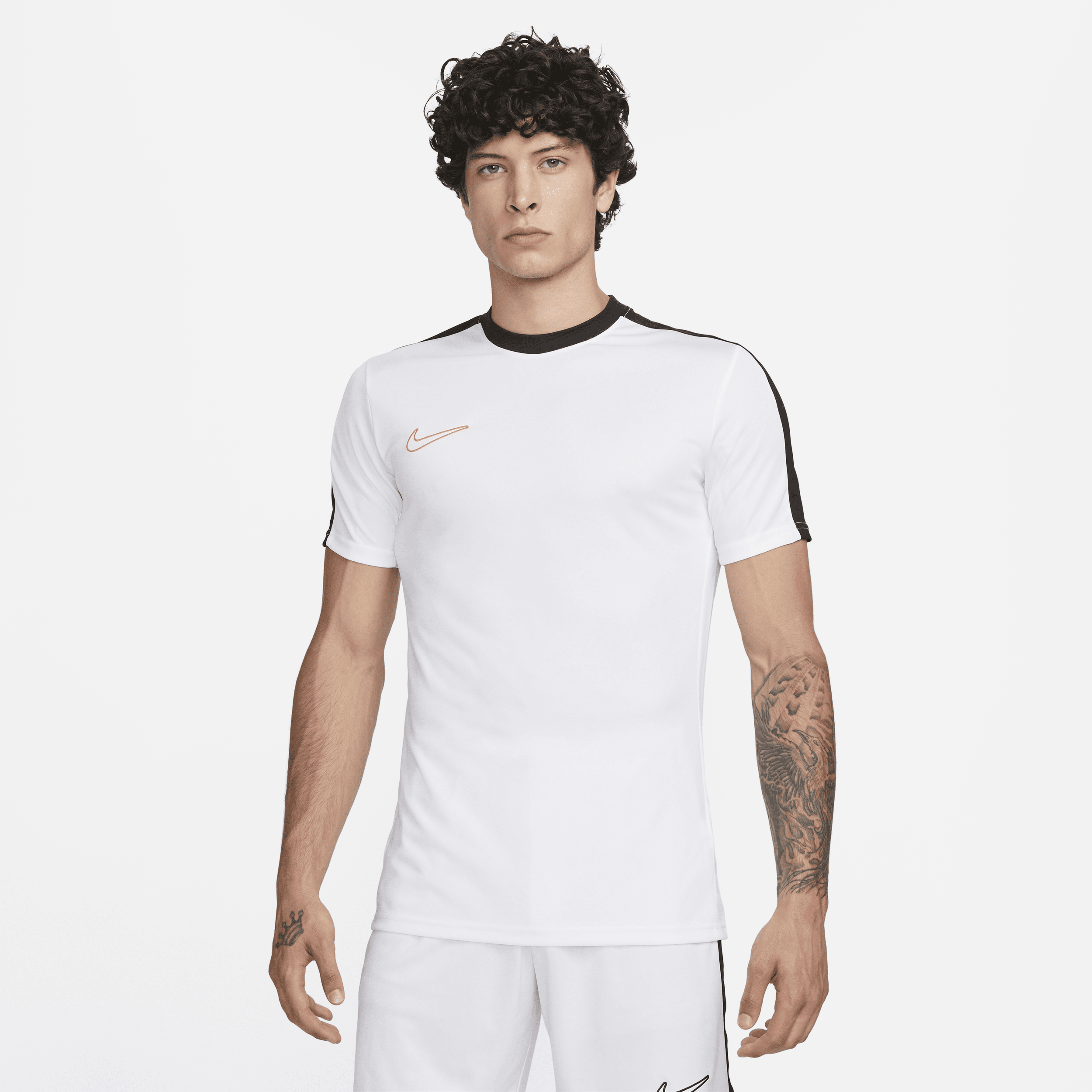 Kortærmet Nike Academy Dri-FIT-fodboldtrøje til mænd - hvid