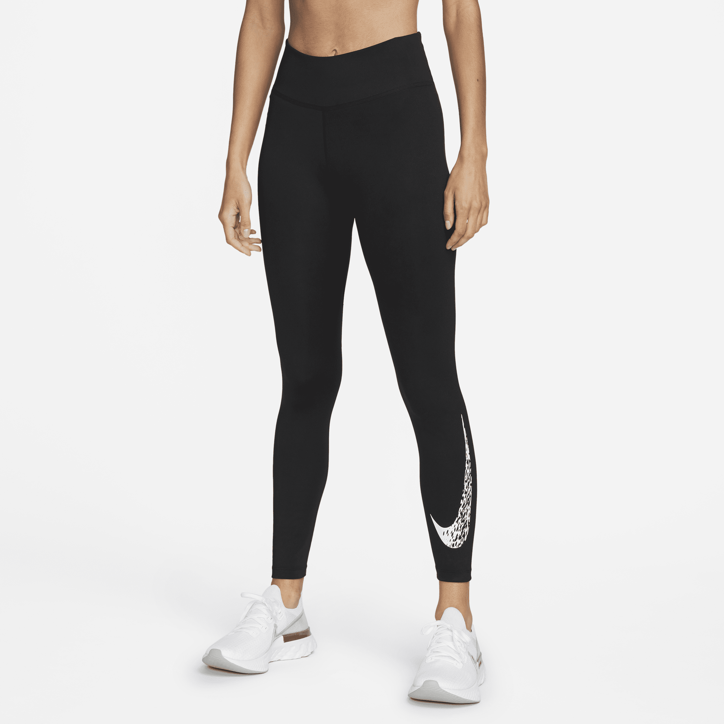 Nike Swoosh Run Leggings de running de 7/8 de talle medio - Mujer - Negro