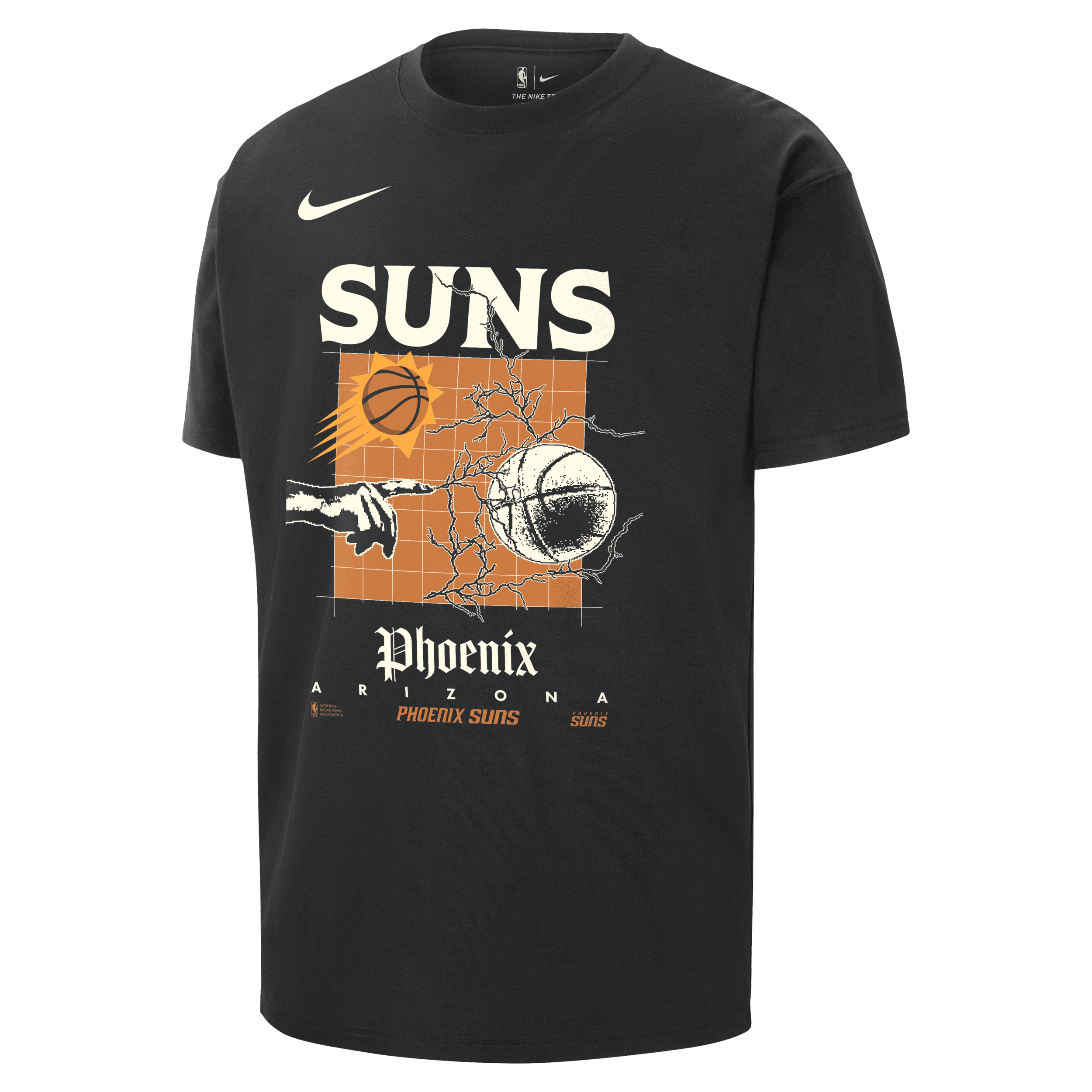 Phoenix Suns Courtside Nike NBA Max90-T-shirt til mænd - sort
