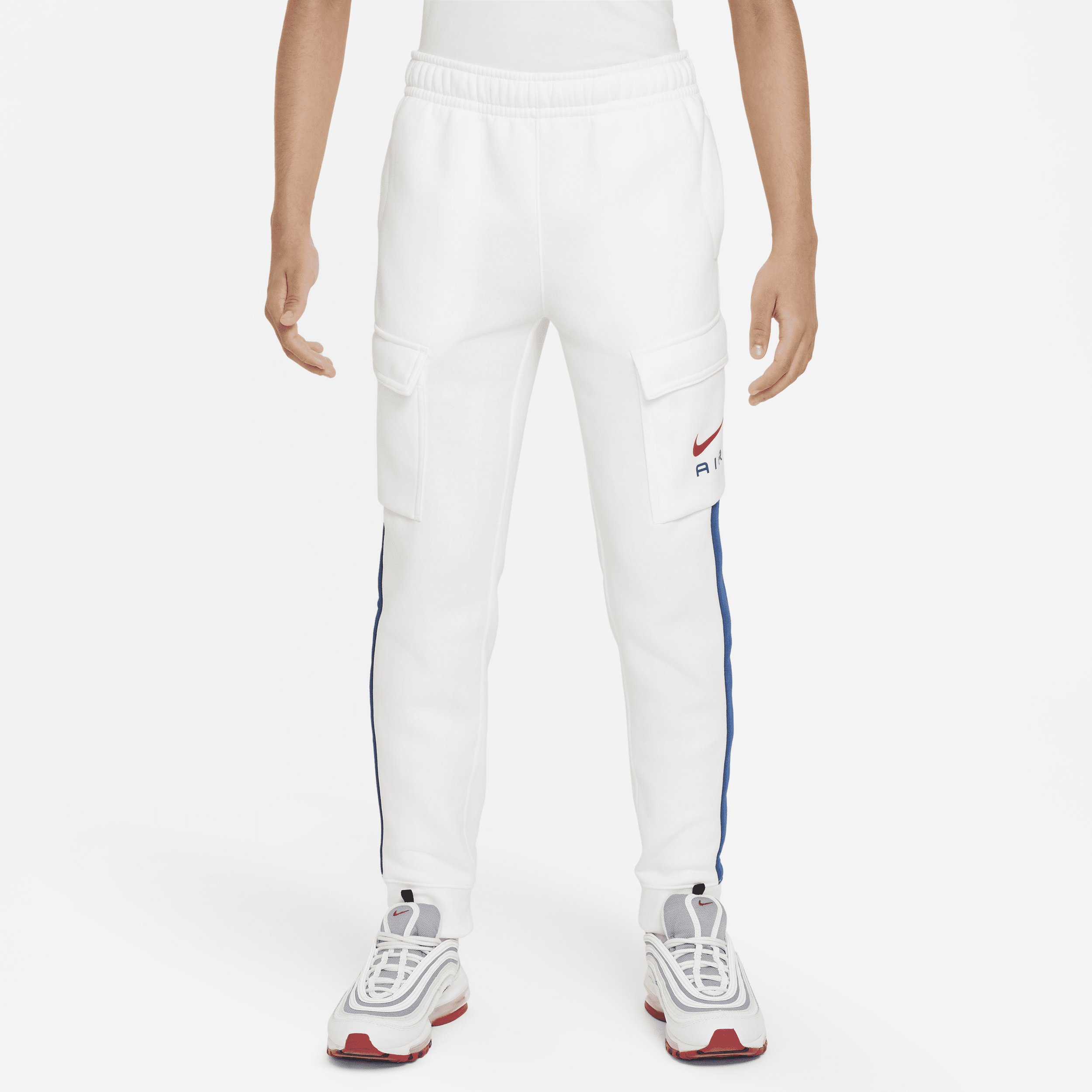 Pantaloni cargo in fleece Nike Air – Ragazzi - Bianco