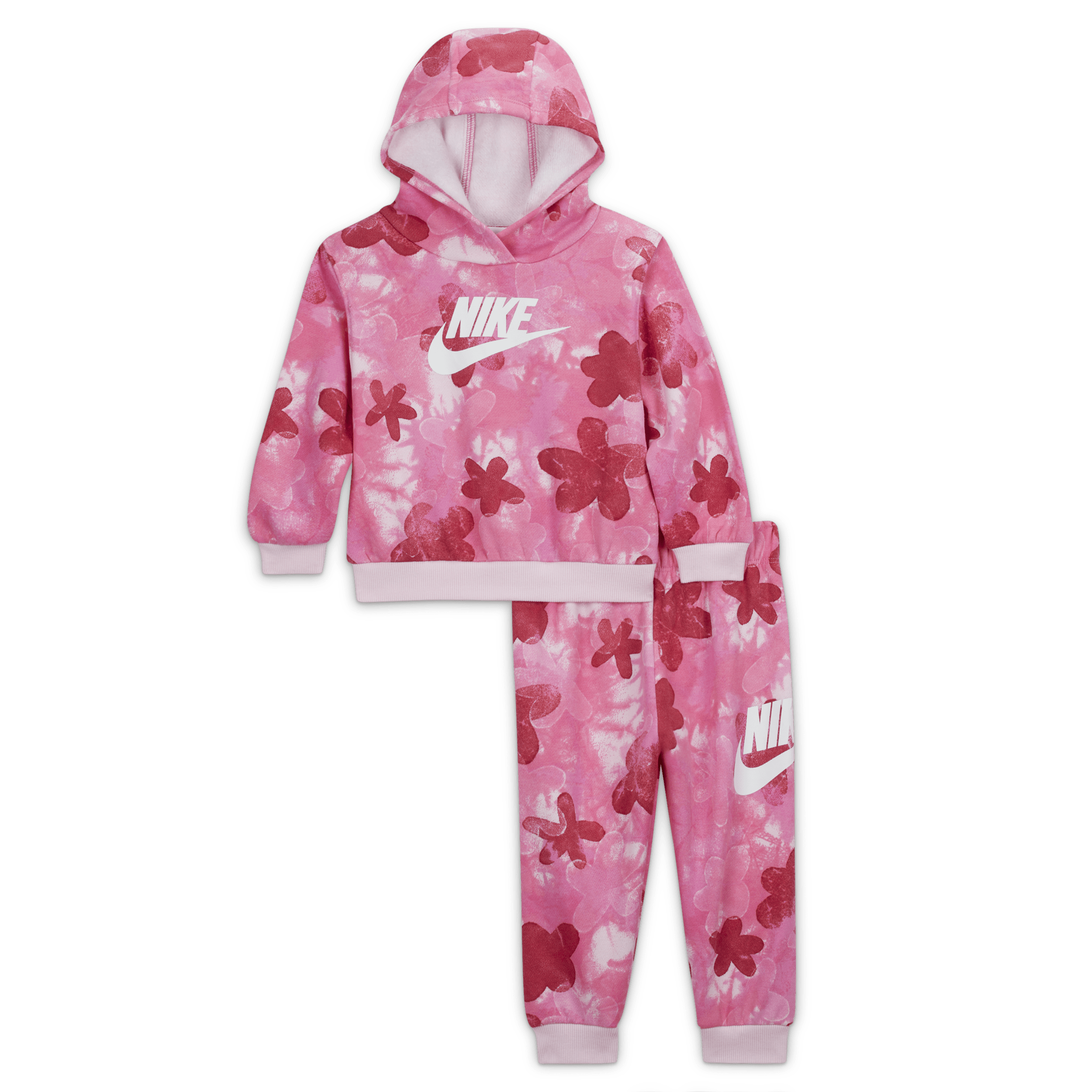 Todelt Nike Sci-Dye Club Fleece Set-hættetrøjesæt til babyer - Pink