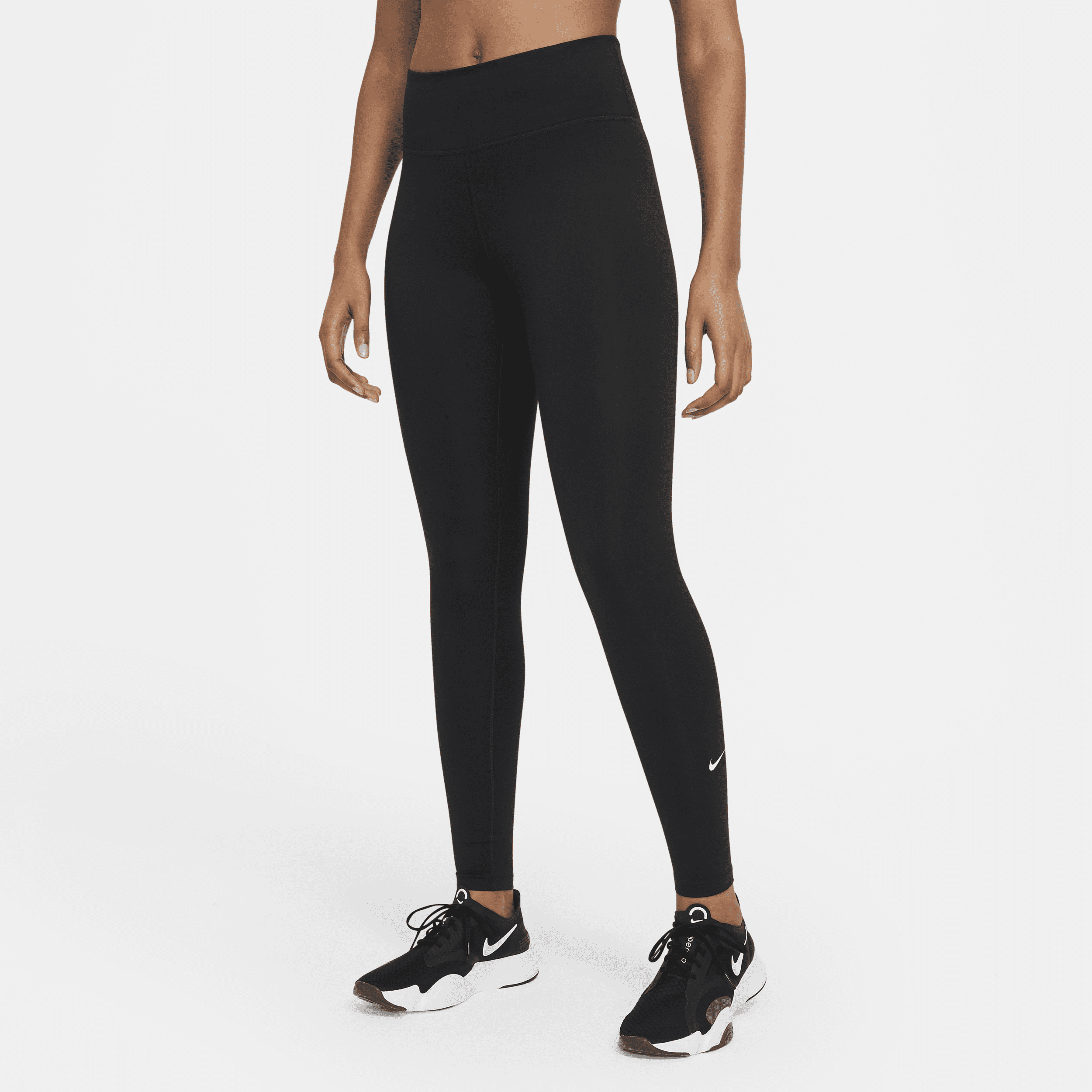 Nike One Legging met halfhoge taille voor dames - Zwart