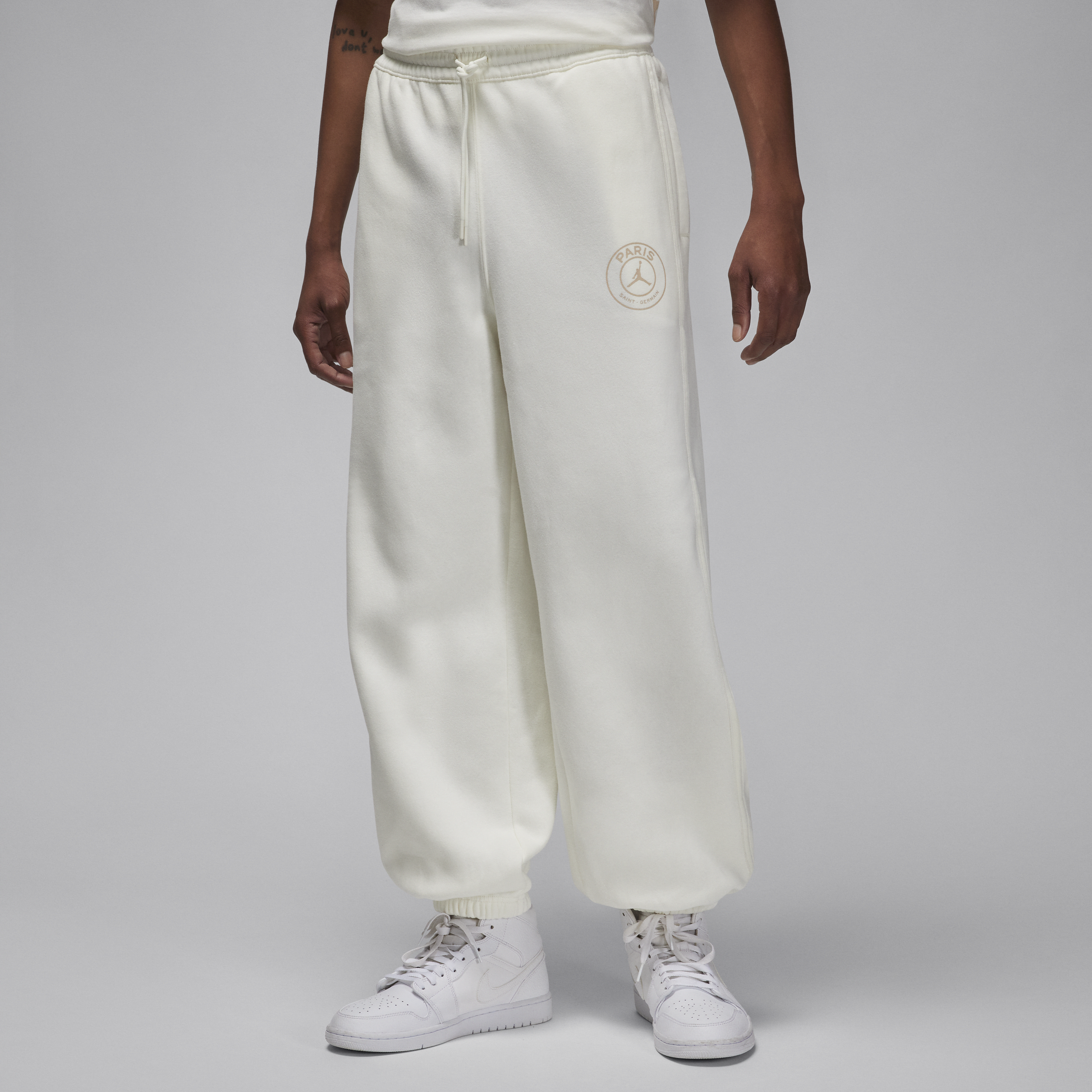 Nike Paris Saint-Germain-fleecebukser til mænd - hvid