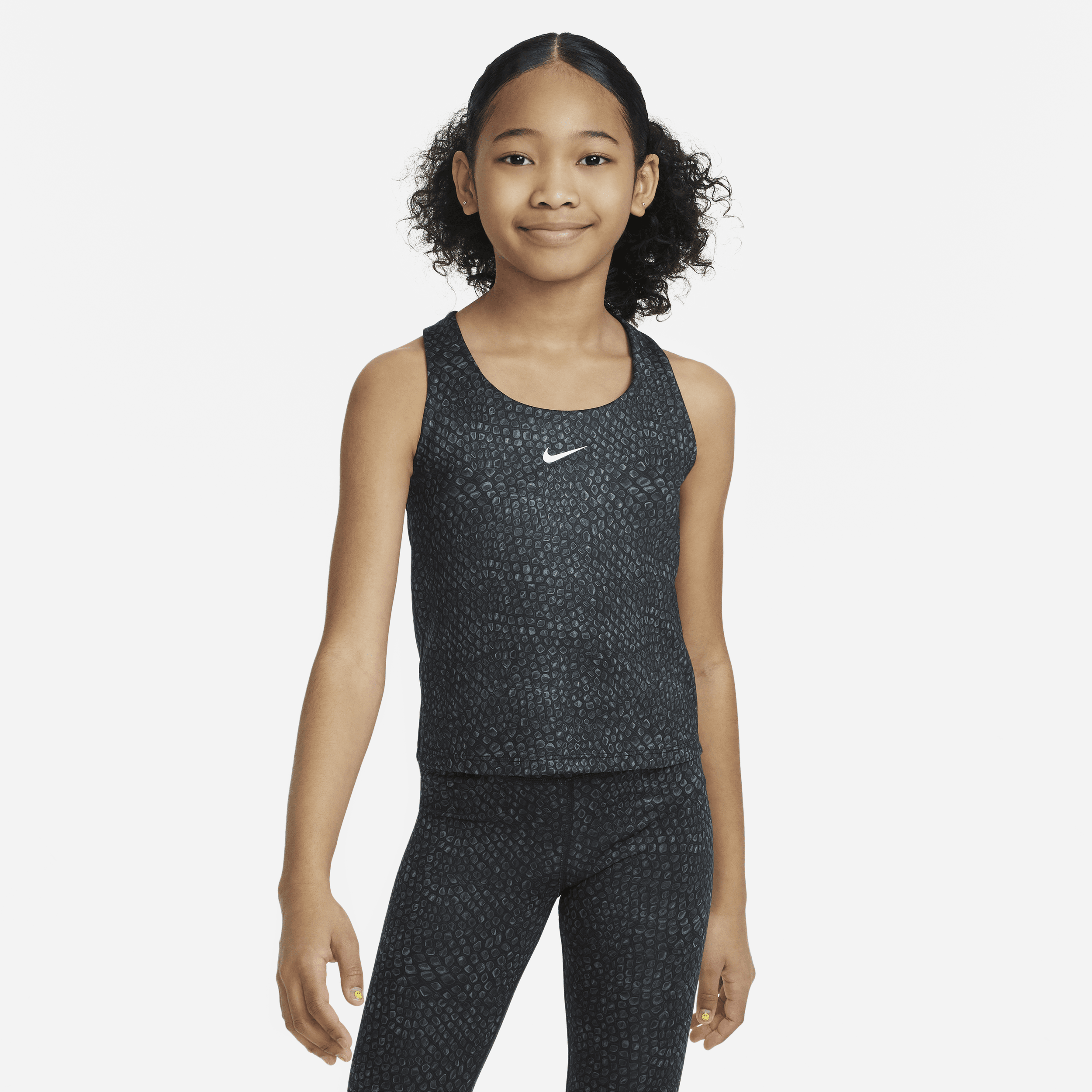 Nike Swoosh-tanktop-sports-bh til større børn (piger) - sort