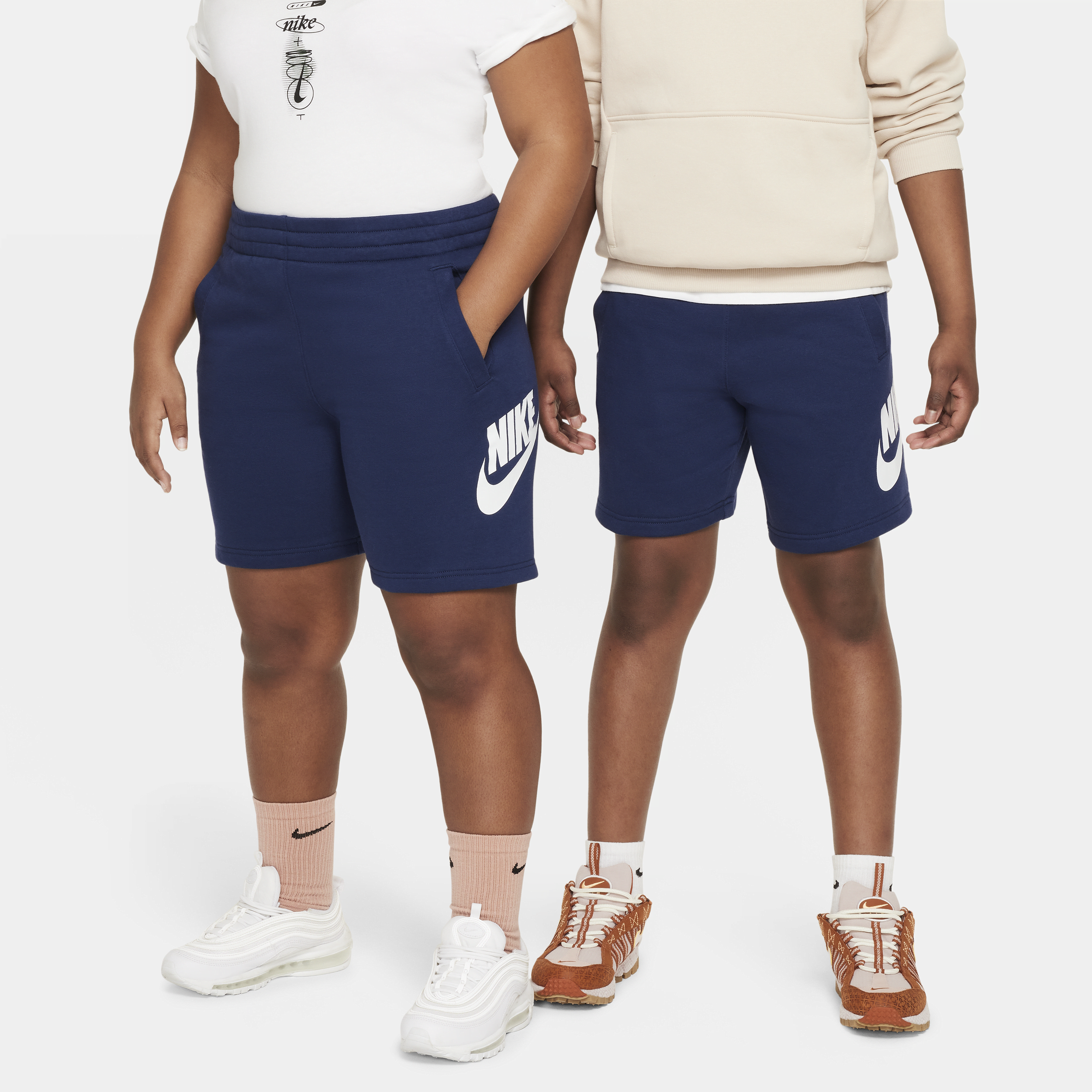 Nike Sportswear Club Fleece Shorts van sweatstof voor kids (ruimere maten) - Blauw