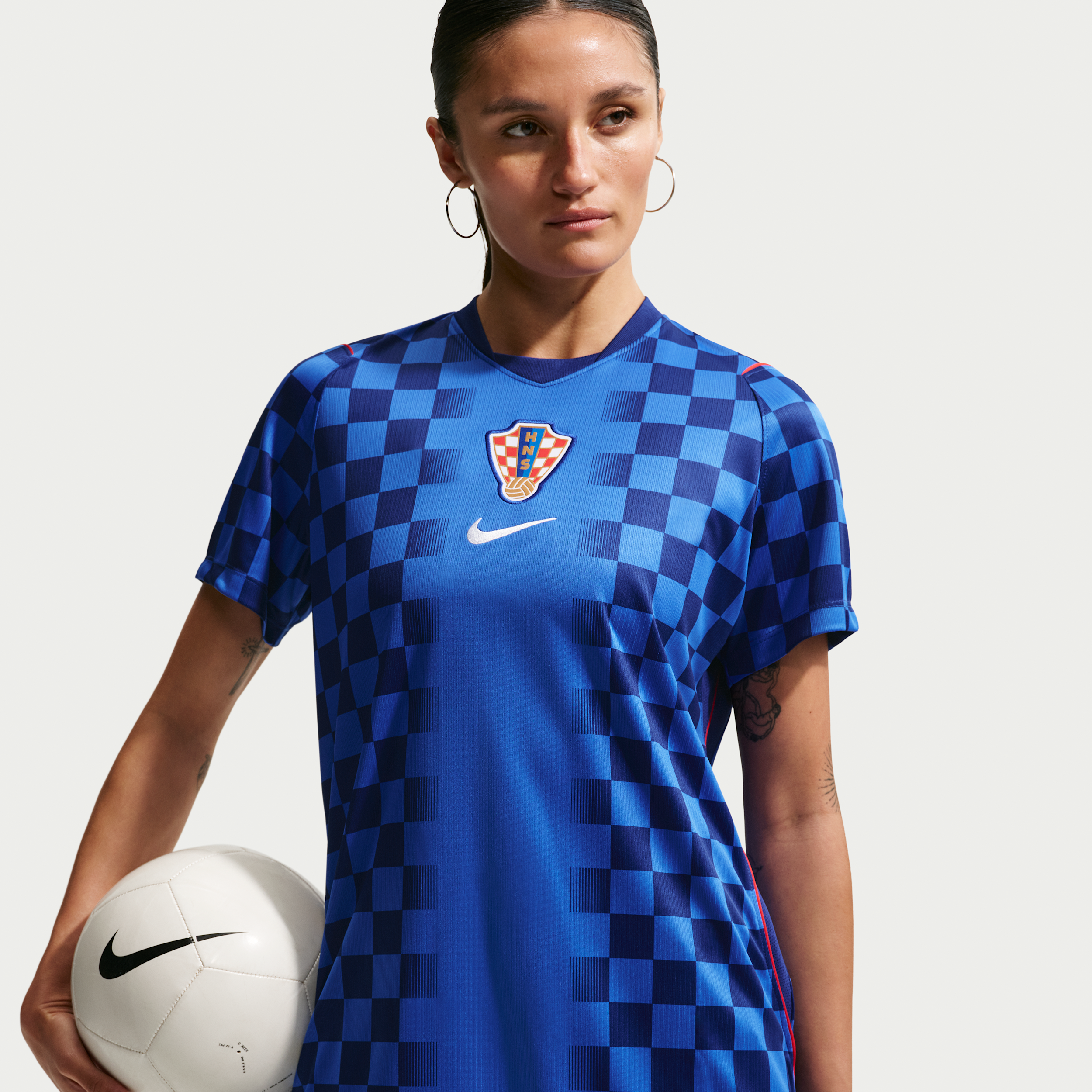 Haut de foot Replica Nike Dri-FIT Croatie 2026 Stadium Extérieur pour femme - Bleu