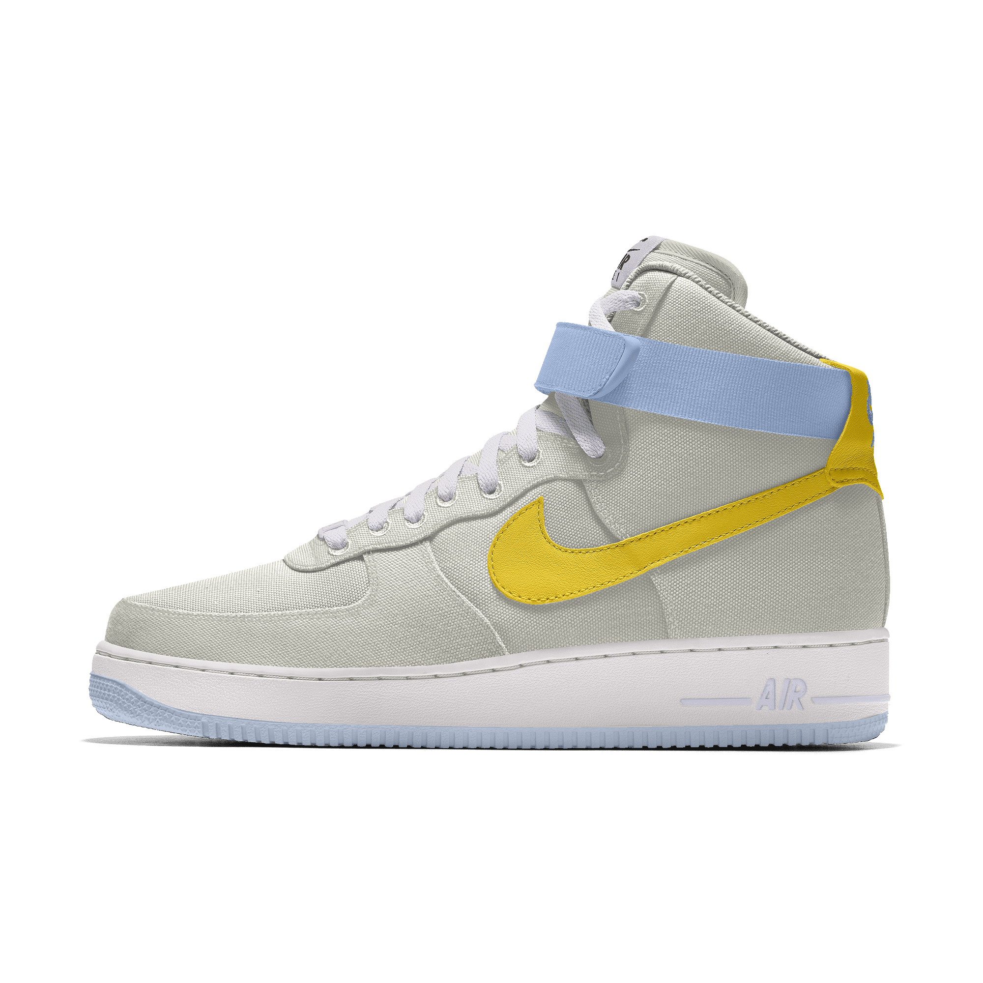 Custom Nike Air Force 1 High By You-sko til kvinder - Grey