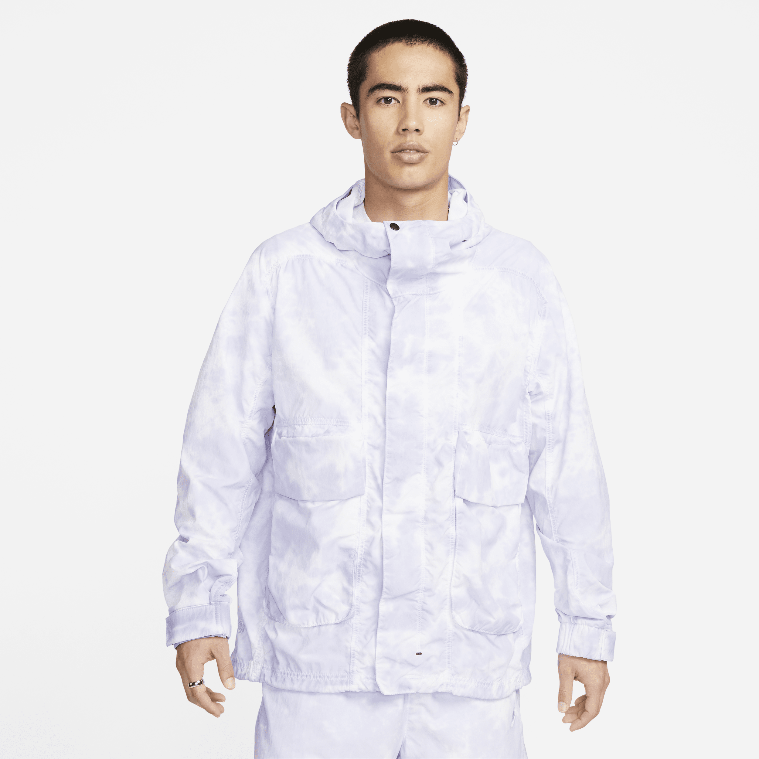 Vævet Nike Sportswear Tech Pack-jakke med hætte til mænd - lilla