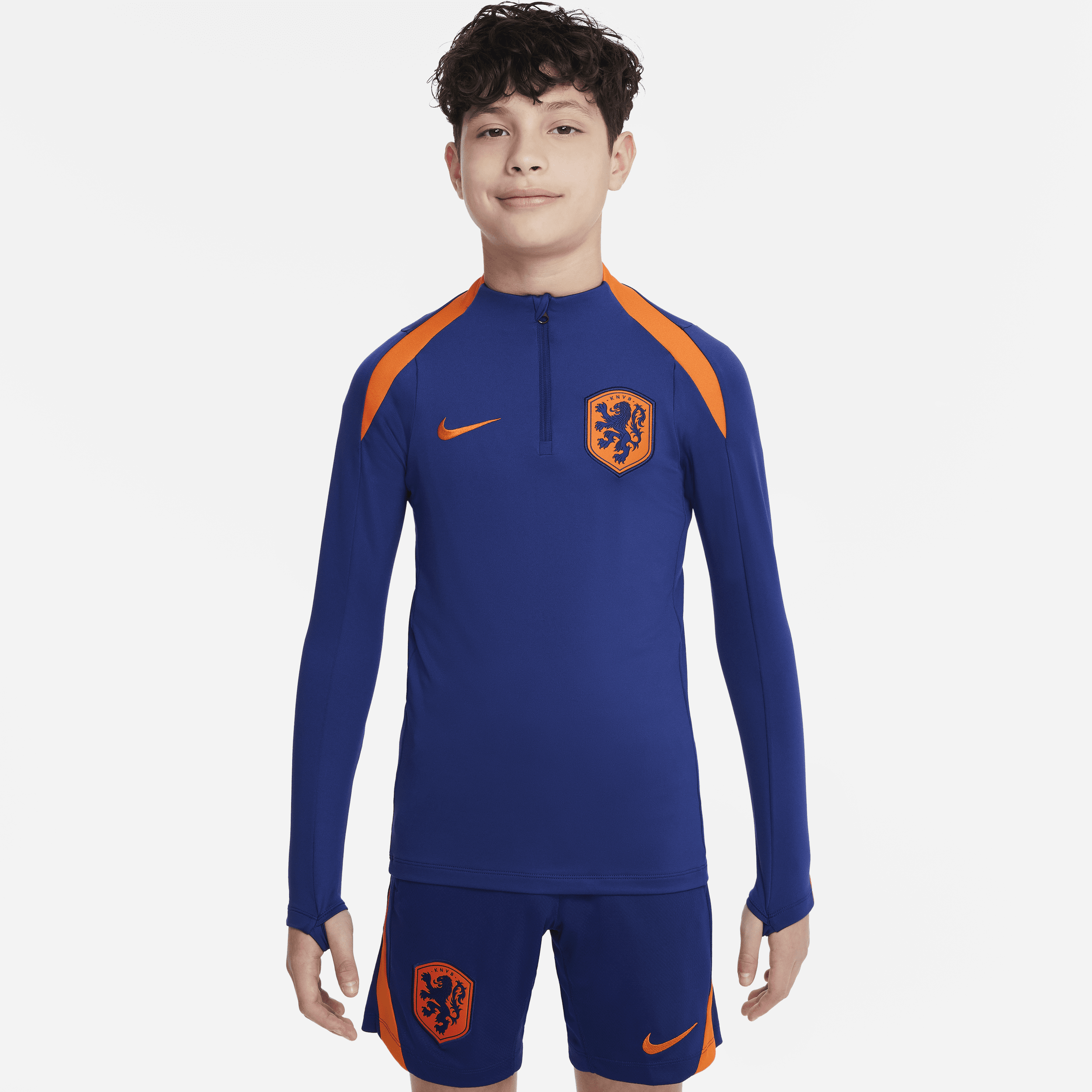 Holland Strike Nike Dri-FIT-fodboldtræningstrøje til større børn - blå