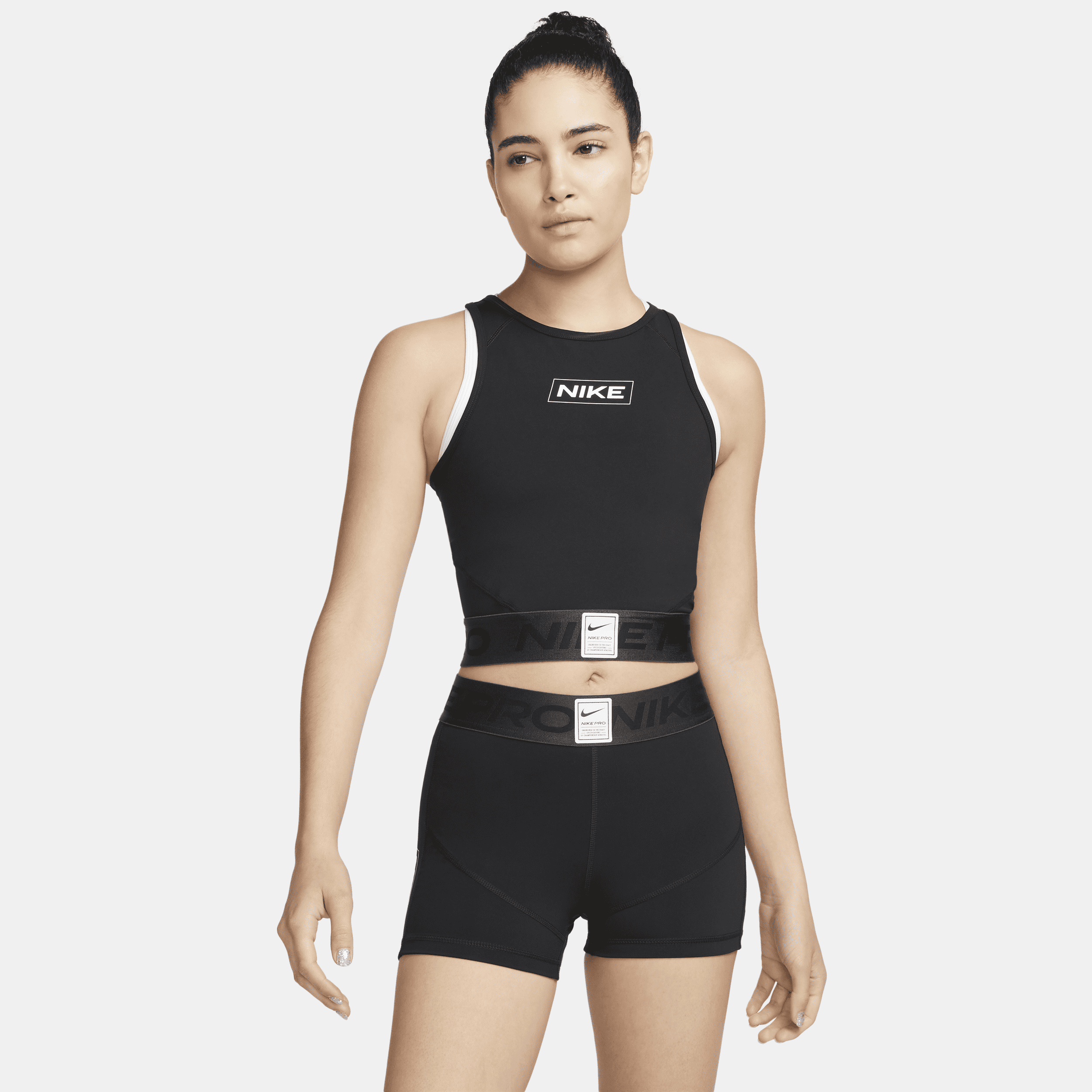 Canotta corta con grafica Nike Pro Dri-FIT – Donna - Nero