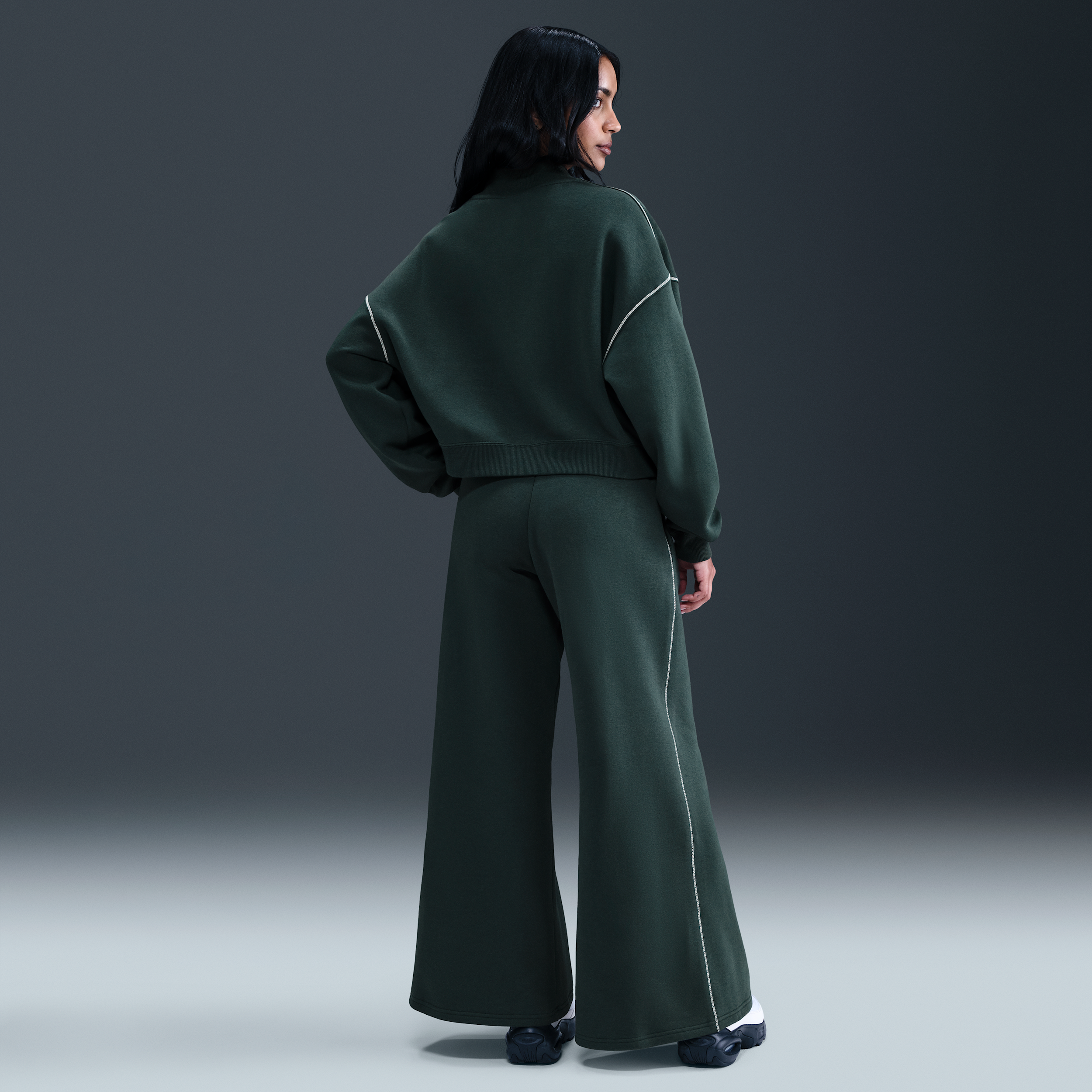 G/FORE韓国ジーフォアレディースバミューダーパンツsizeMカーキー Nike Phoenix Fleece Women's Wide-Leg Joggers - Green - Cotton