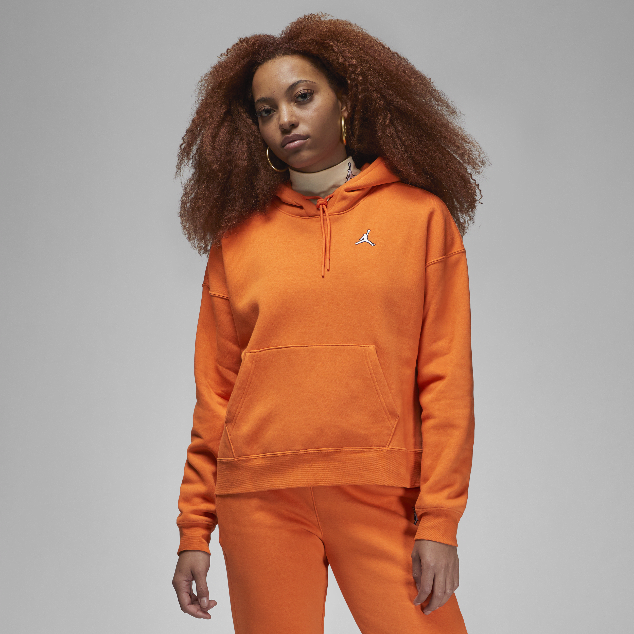 Jordan Brooklyn-pullover-hættetrøje i fleece til kvinder - Orange