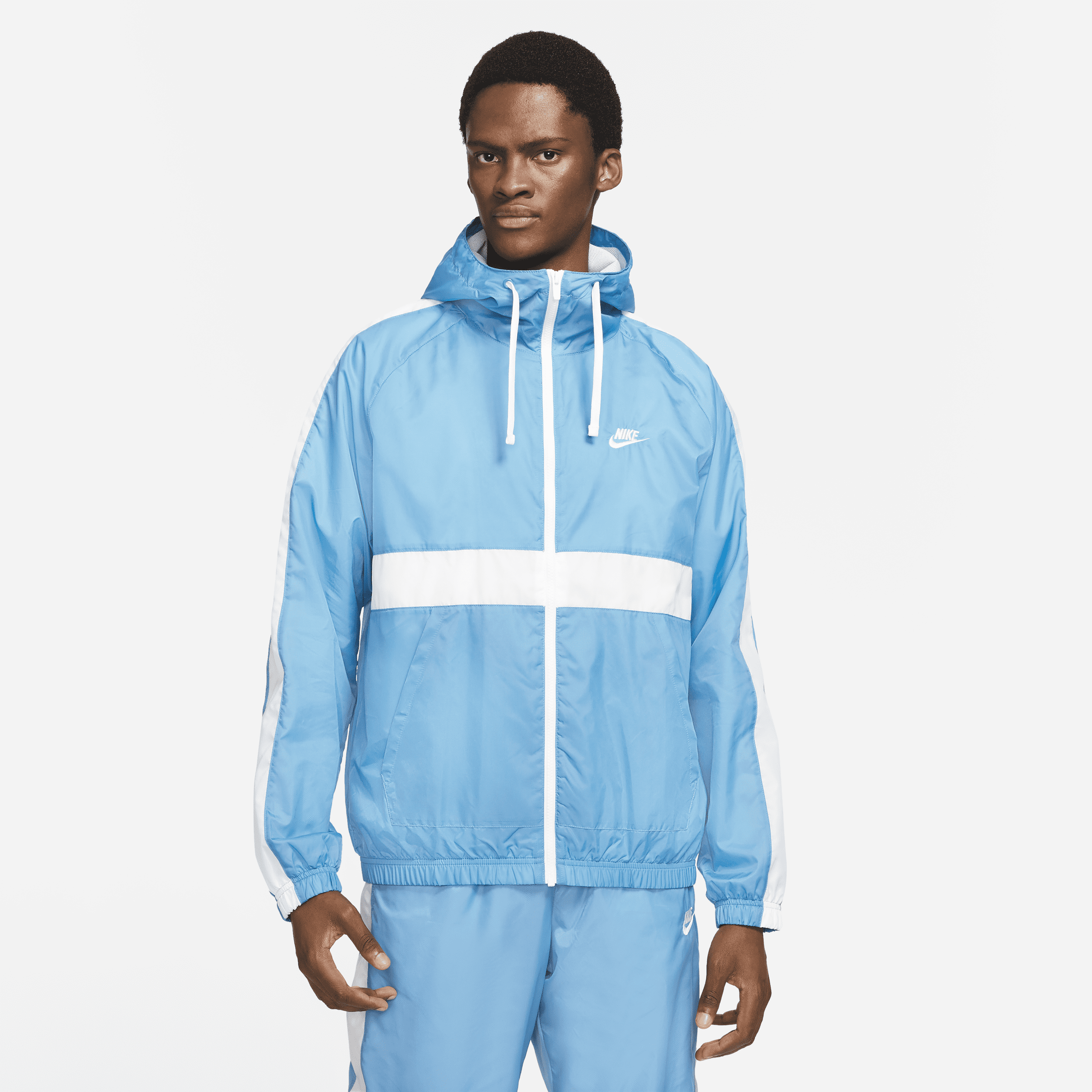 Nike Sportswear-vævet tracksuit med hætte til mænd - blå