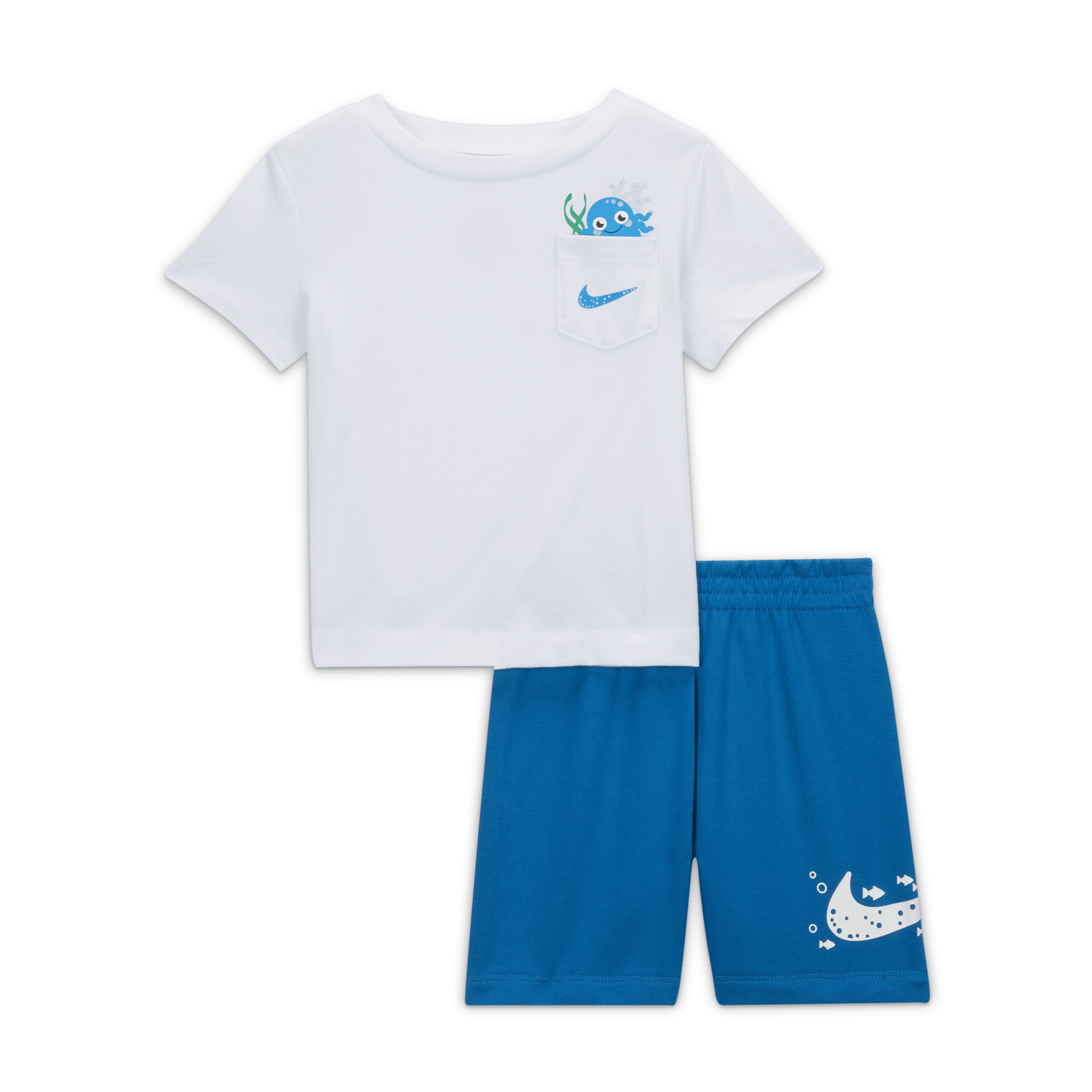 Nike Sportswear Coral Reef Jersey Tee and Shorts Set Tweedelige babyset - Blauw