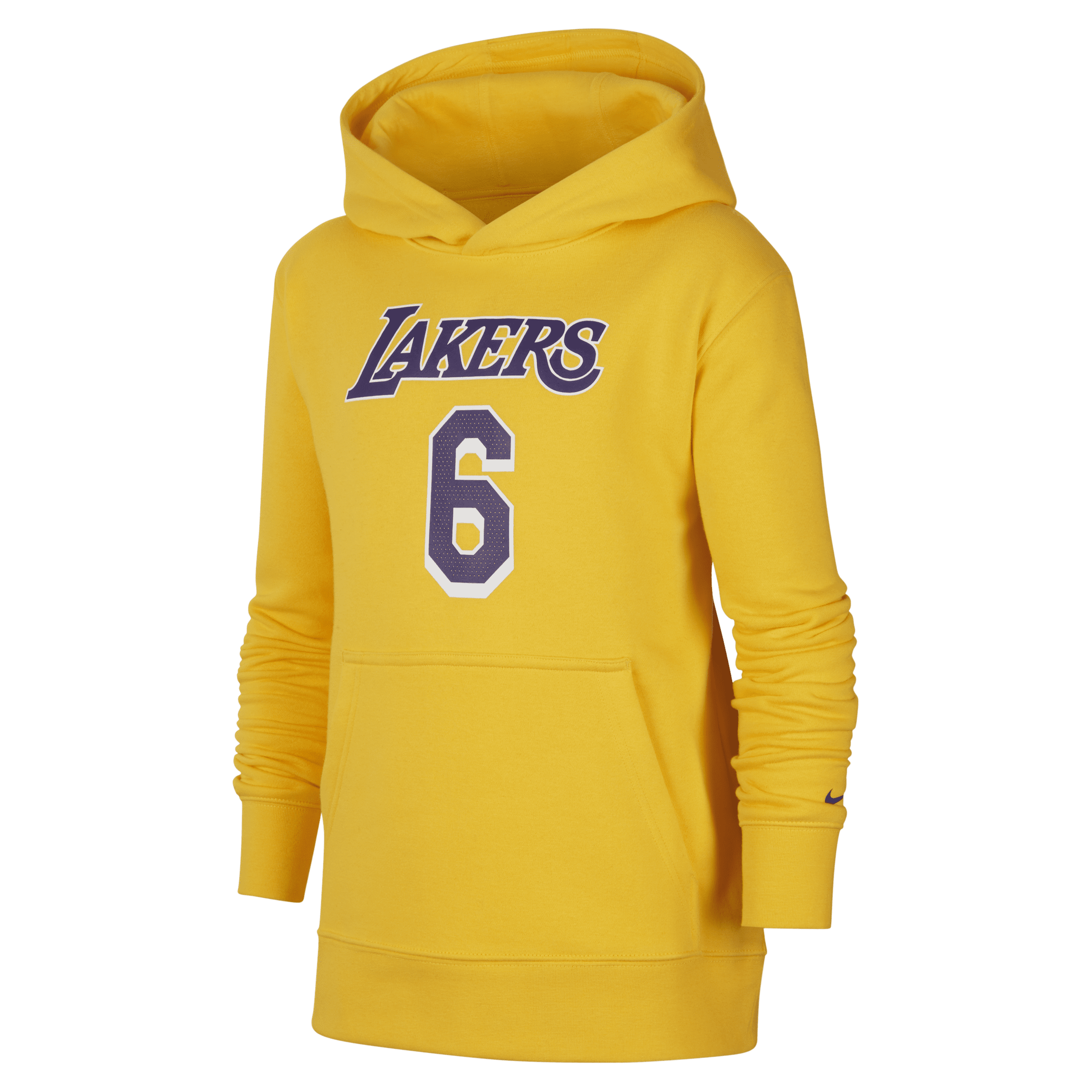 Felpa pullover in fleece con cappuccio Los Angeles Lakers Nike NBA – Ragazzi - Giallo
