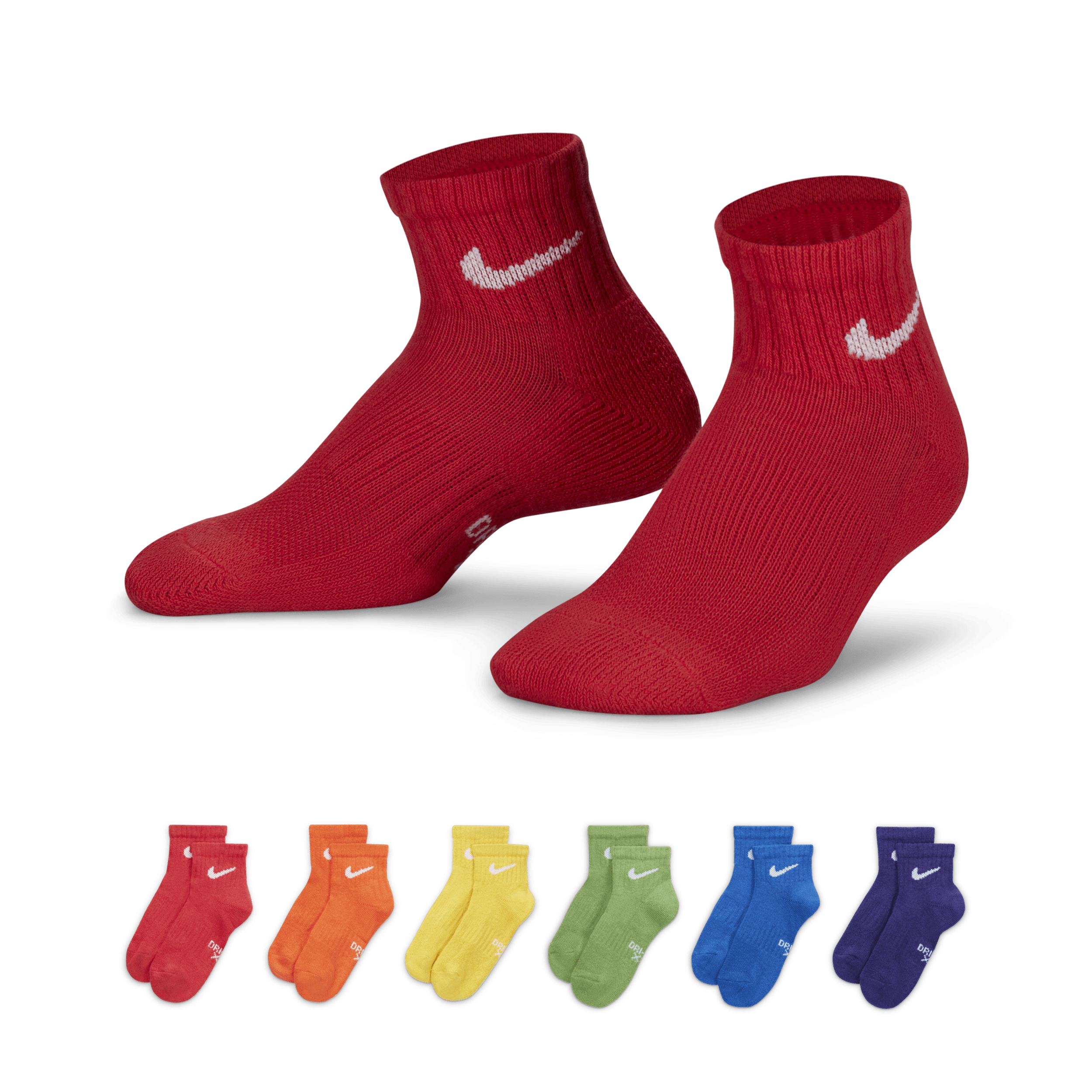 Nike Dri Fit enkelsokken voor kleuters (6 paar) - Meerkleurig