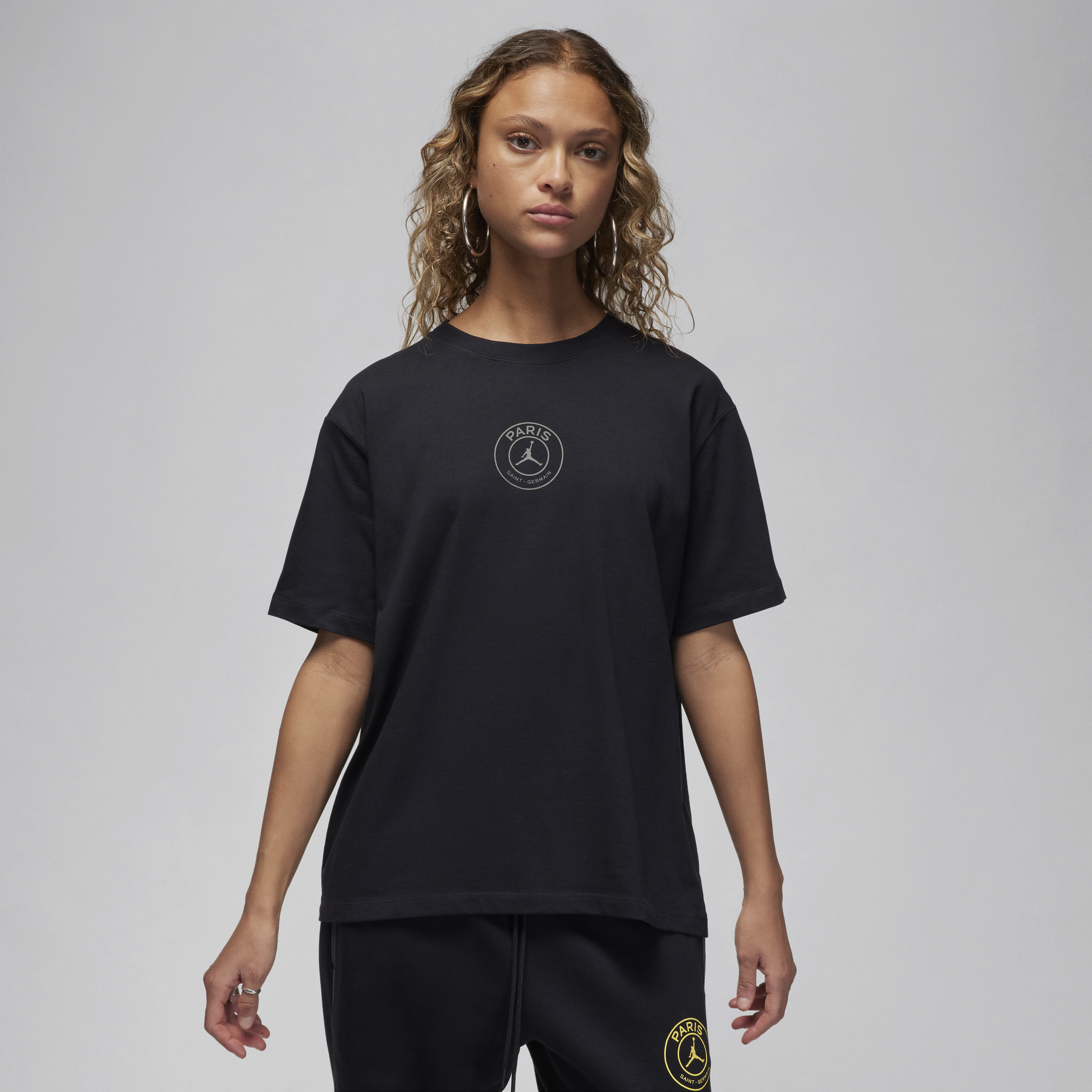 Nike Paris Saint-Germain Jordan-T-shirt til fodbold med grafik til kvinder - sort