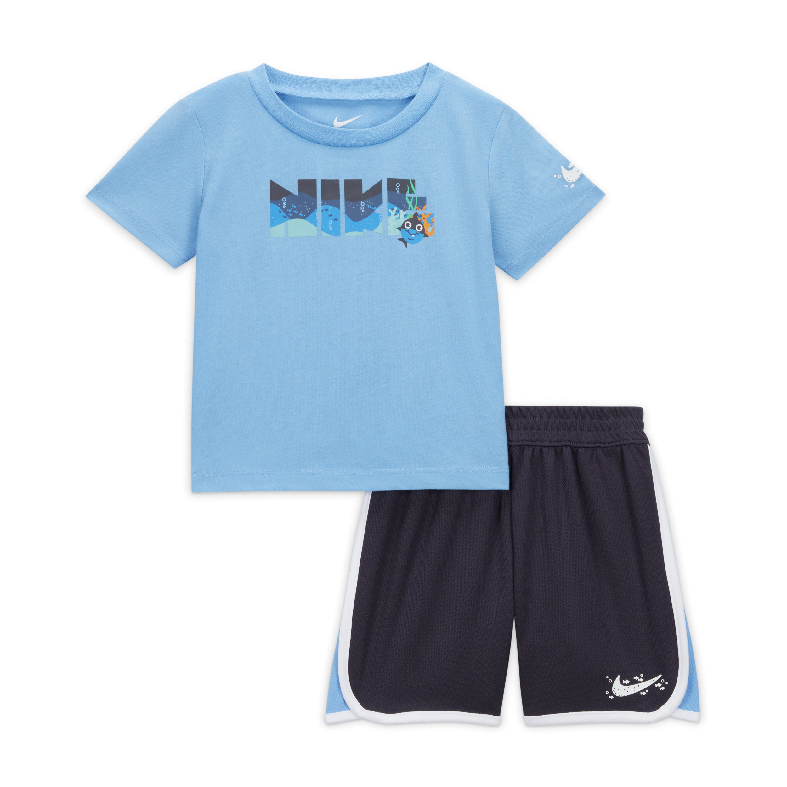Completo in 2 pezzi Nike Sportswear Coral Reef Mesh Shorts Set – Bebè - Grigio