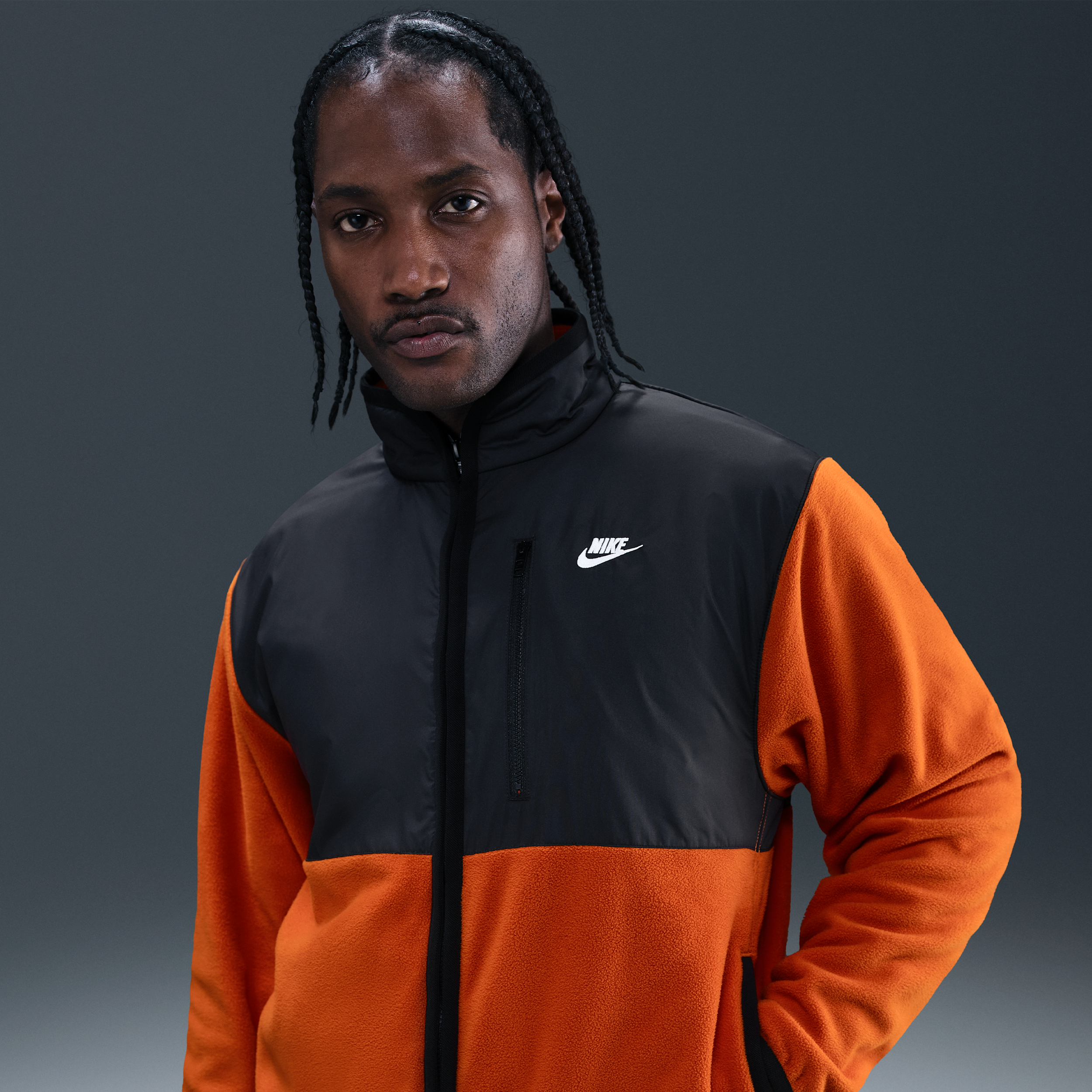 Nike Sportswear Club Men's Winterised Full-Zip Jacket - Orange