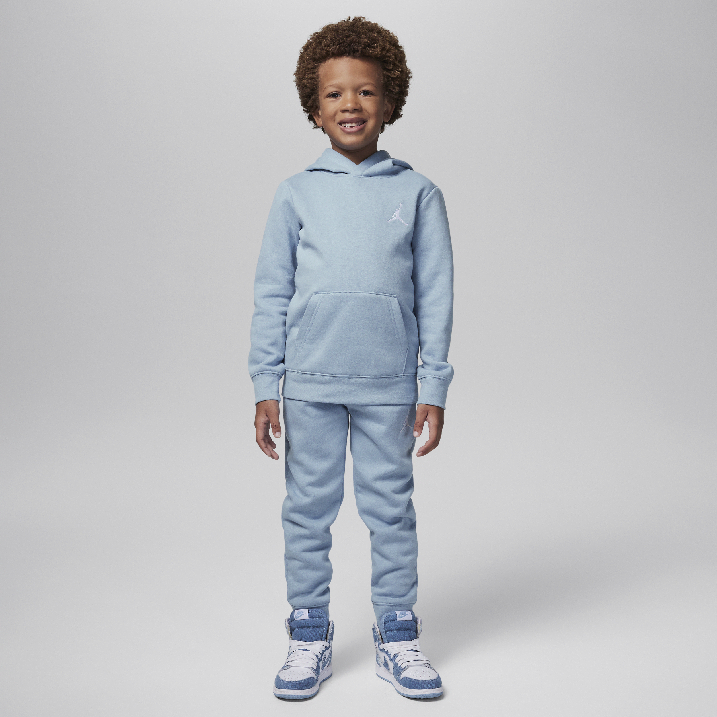 Jordan MJ Essentials Fleece Pullover Set Conjunto de sudadera con capucha de dos piezas - Niño/a pequeño/a - Azul