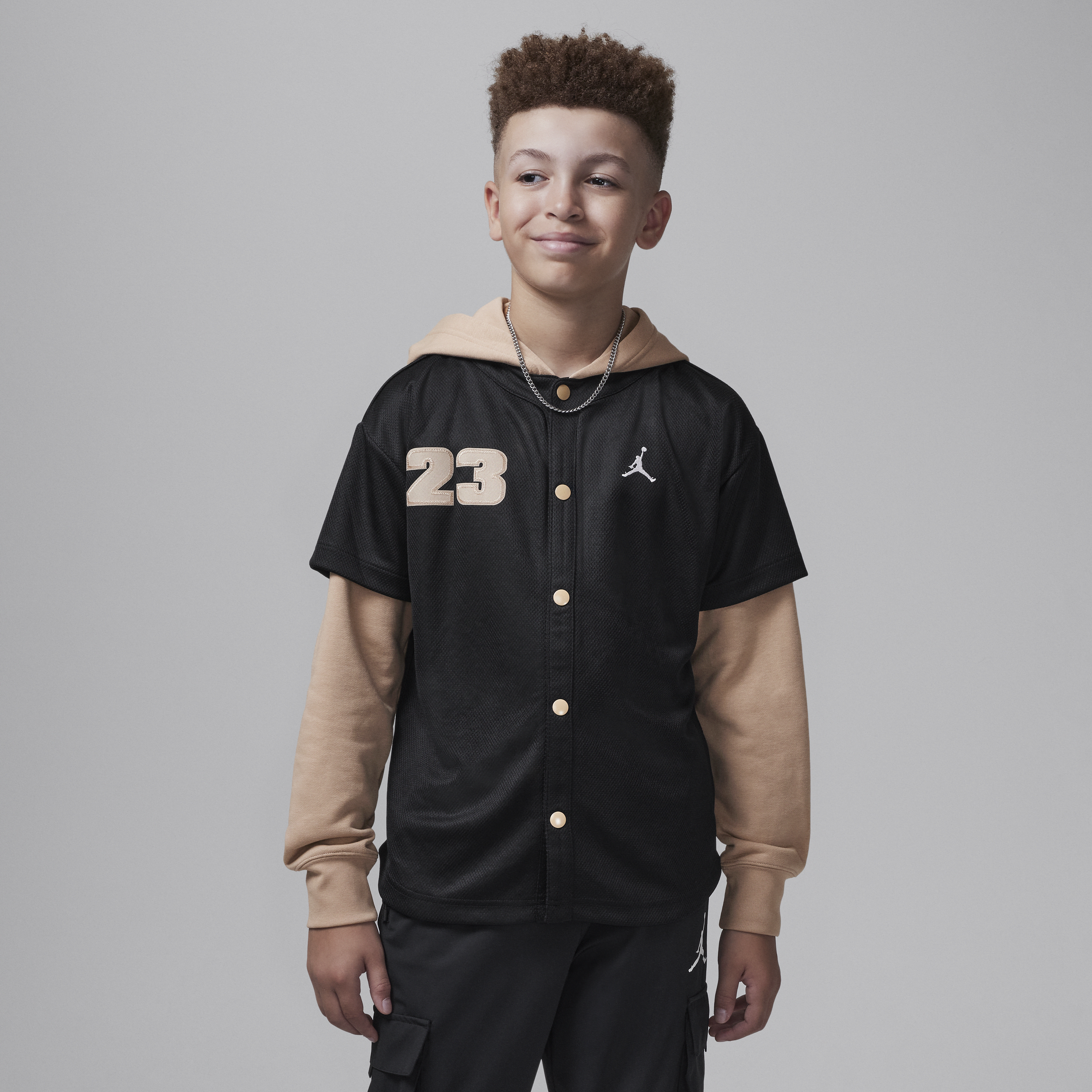 【ナイキ(NIKE)公式ストア】ジョーダン ジュニア フーデッド ジャンプマン ベースボールプルオーバー HQ7130-010 ブラック 【ナイキ(NIKE)公式ストア】ジョーダン ジュニア フーデッド ジャンプマン ベースボールプルオーバー HQ7130-010 ブラック