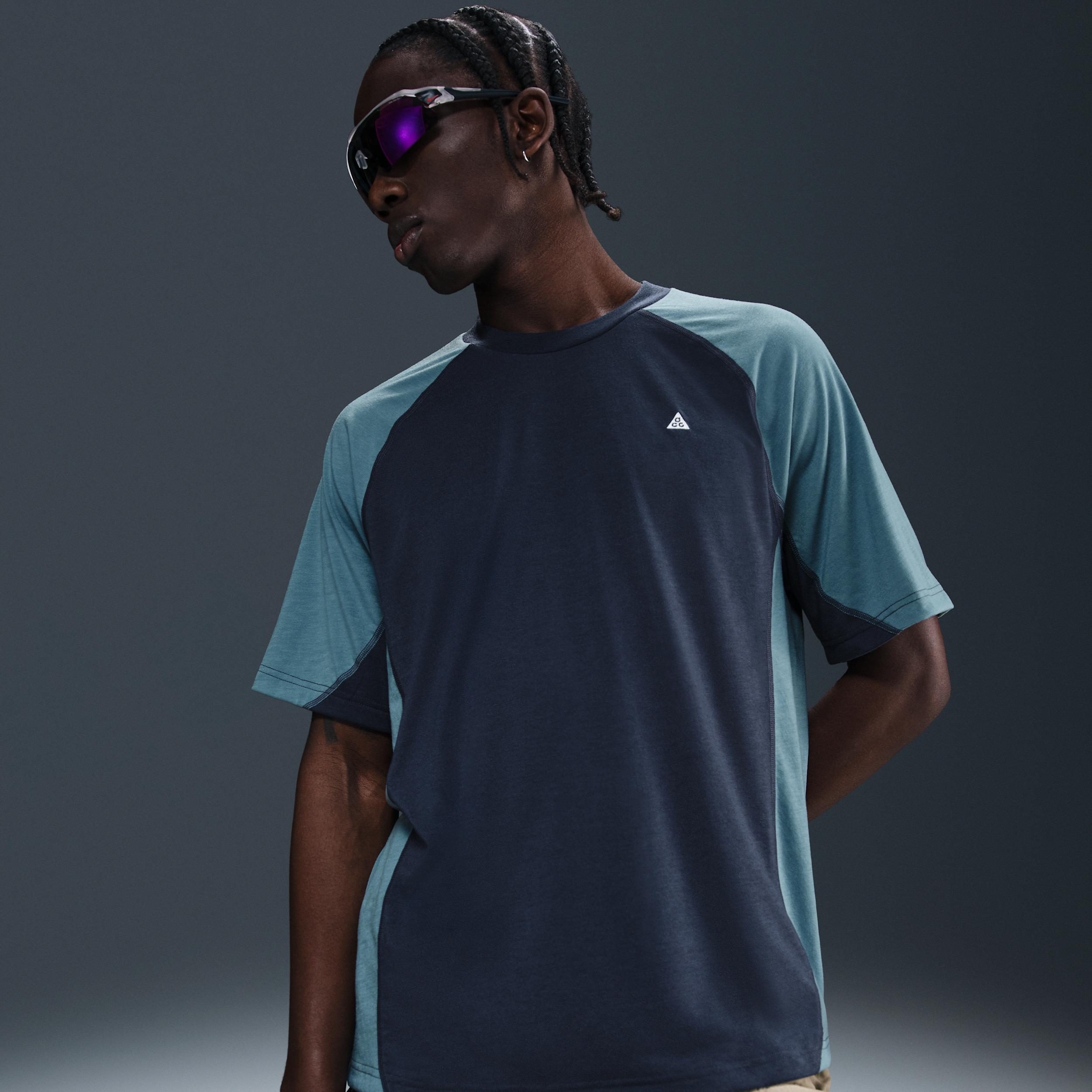 Nike ACG 'Goat Rocks' Men's Dri-FIT ADV UV Short-Sleeve Top - Blue