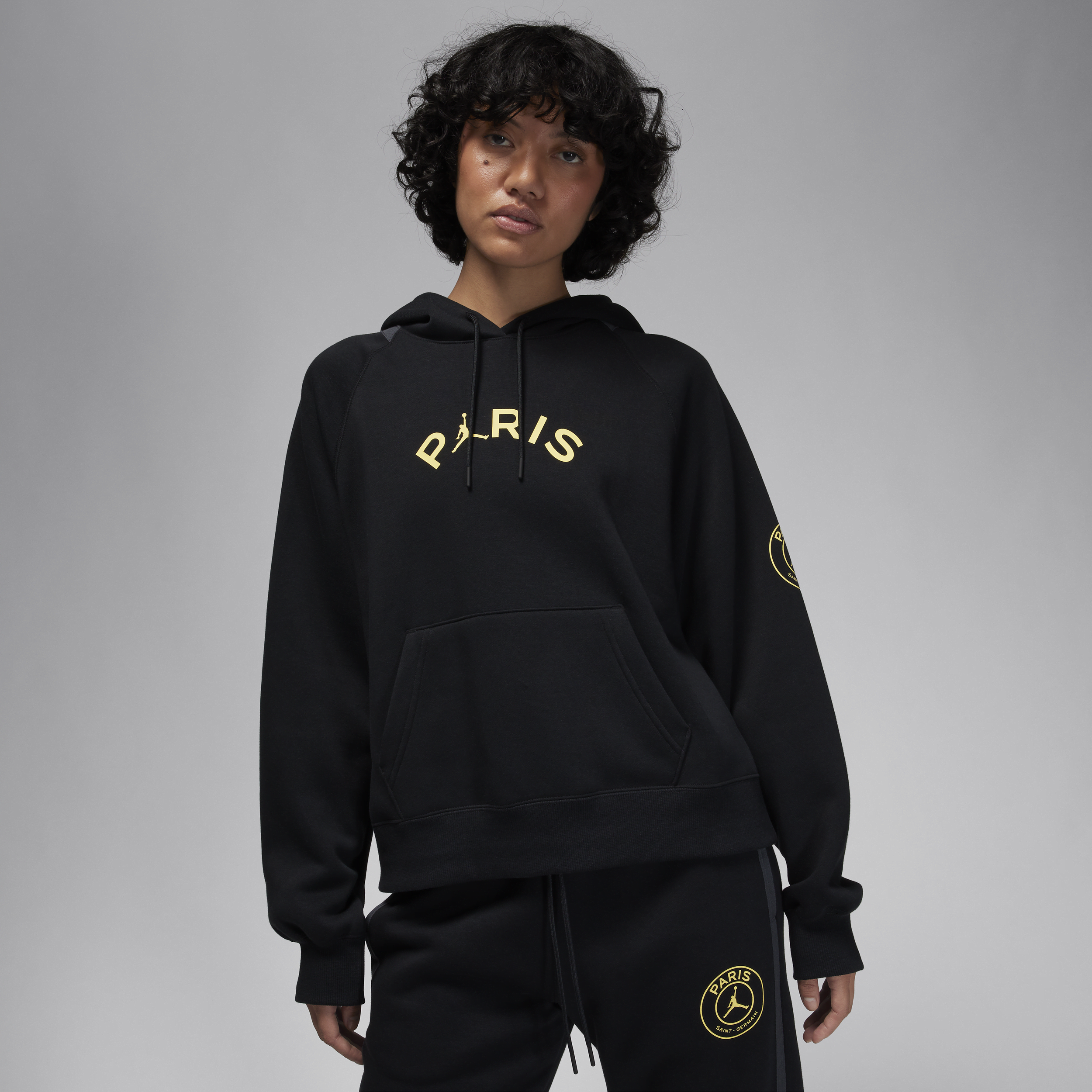 Nike Paris Saint-Germain Brooklyn Fleece Jordan voetbalhoodie voor dames - Zwart