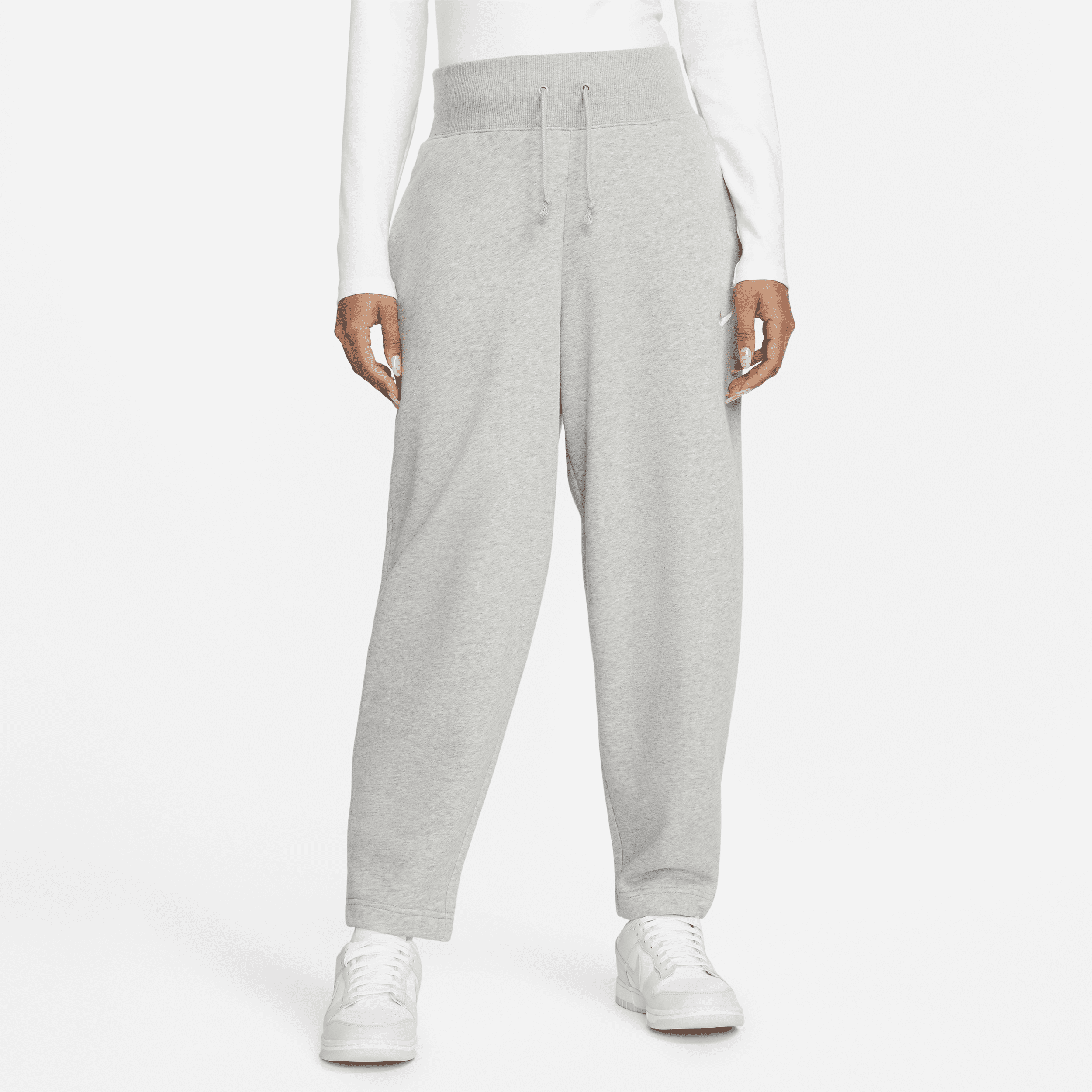 Nike Sportswear Phoenix Fleece-sweatpants i 7/8-længde med høj talje og buede ben til kvinder - grå