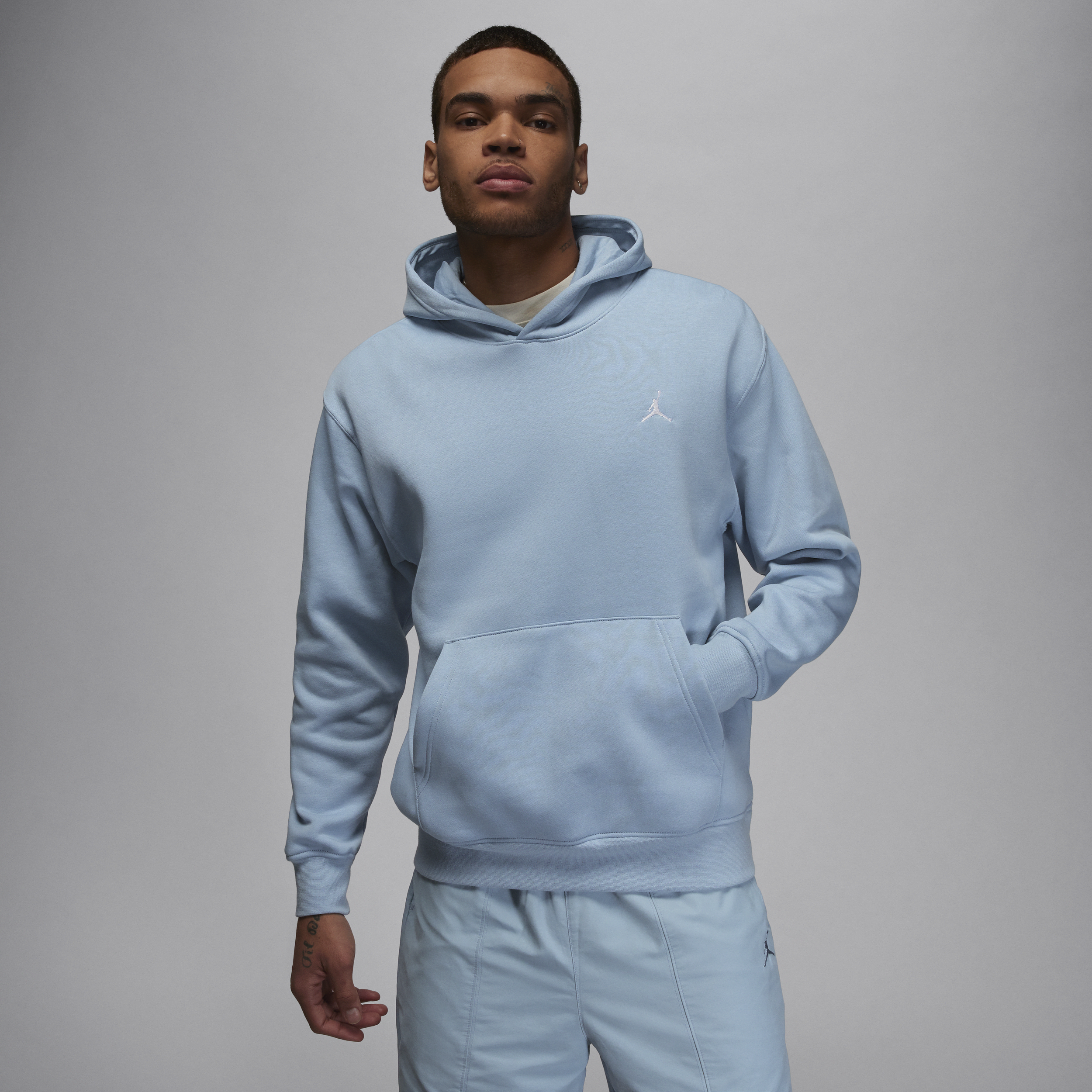 Jordan Brooklyn Fleece-pullover-hættetrøje med print til mænd - blå