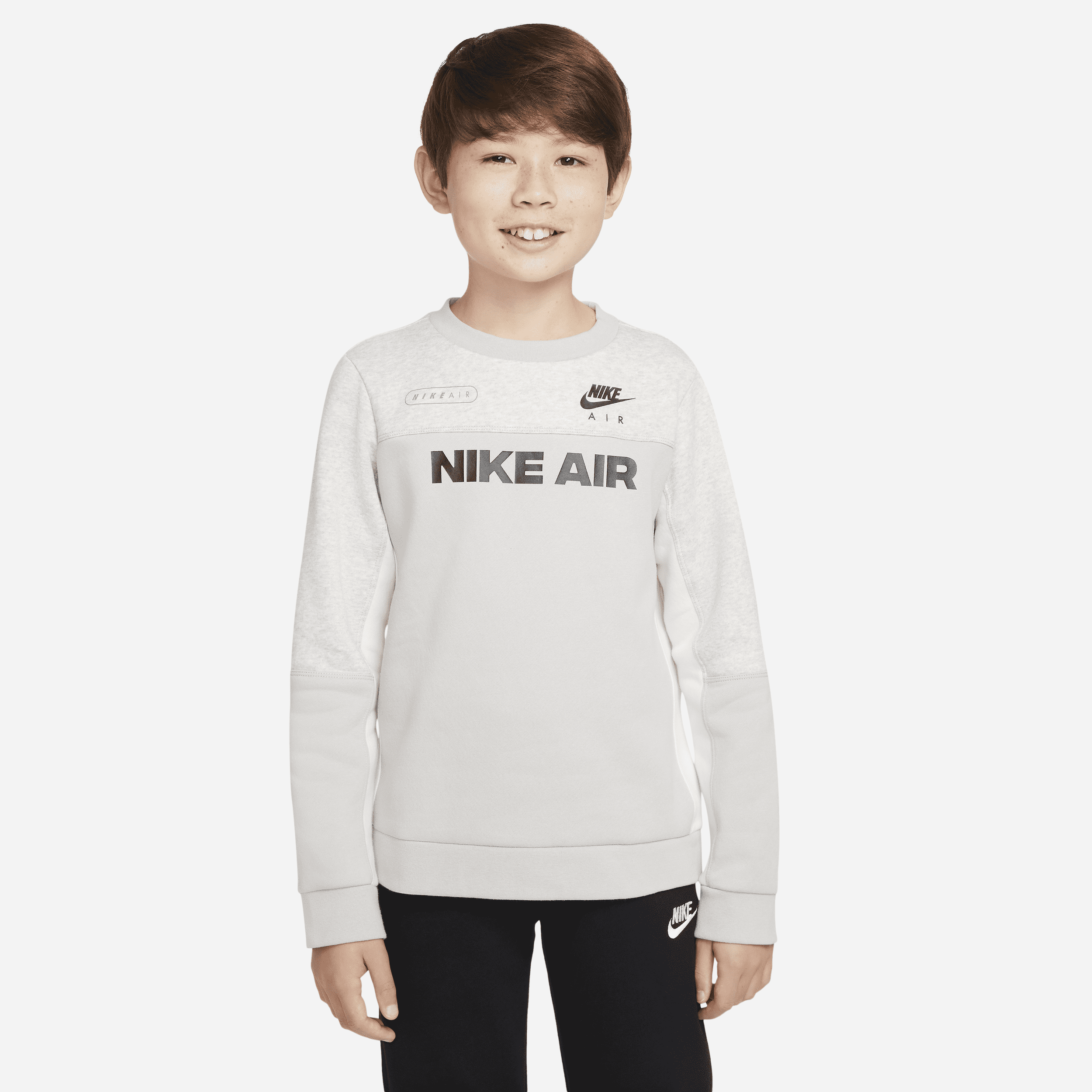Rundhalset Nike Air-sweatshirt til større børn (drenge) - grå