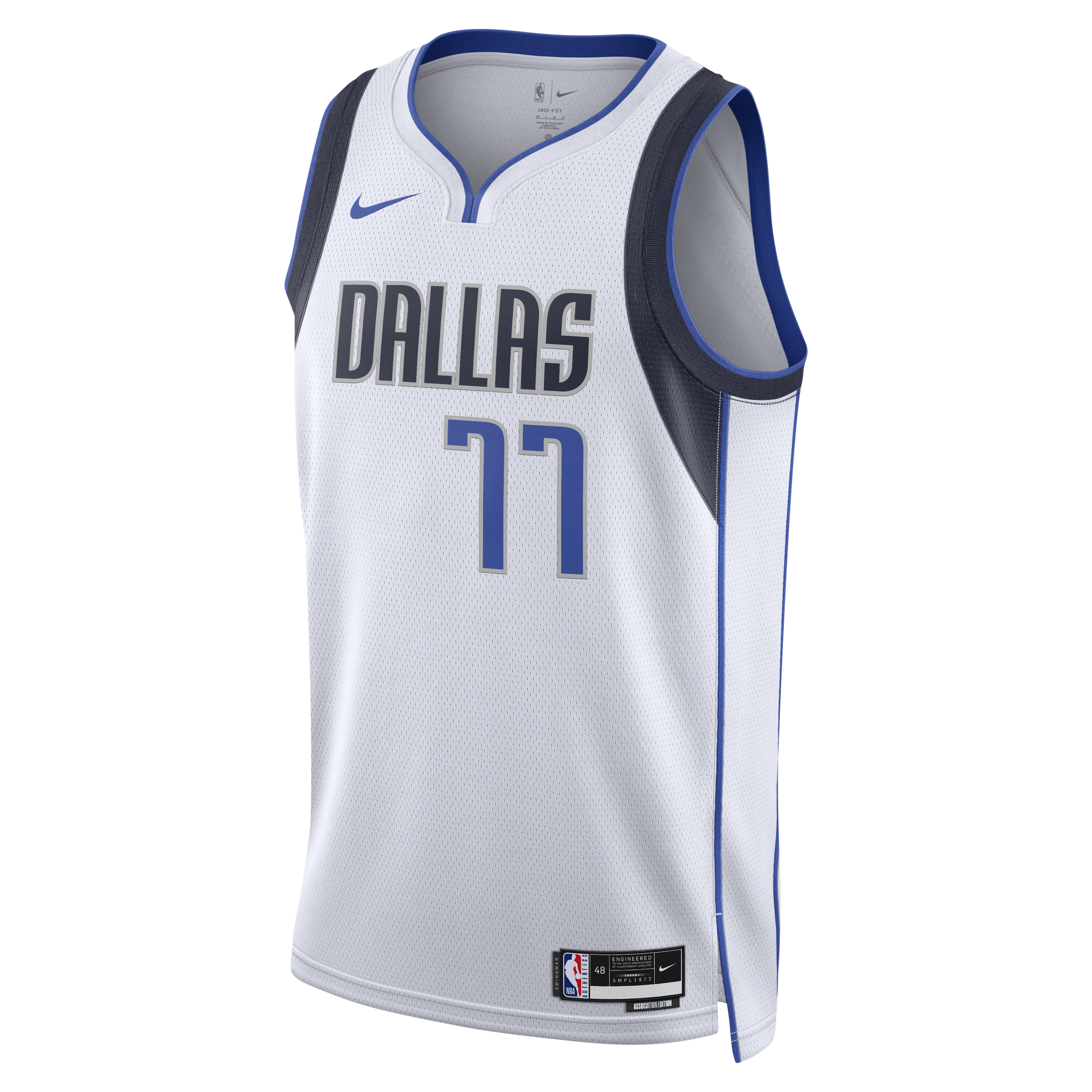 Dallas Mavericks Association Edition 2022/23 Nike Dri-FIT Swingman NBA-jersey voor heren - Wit