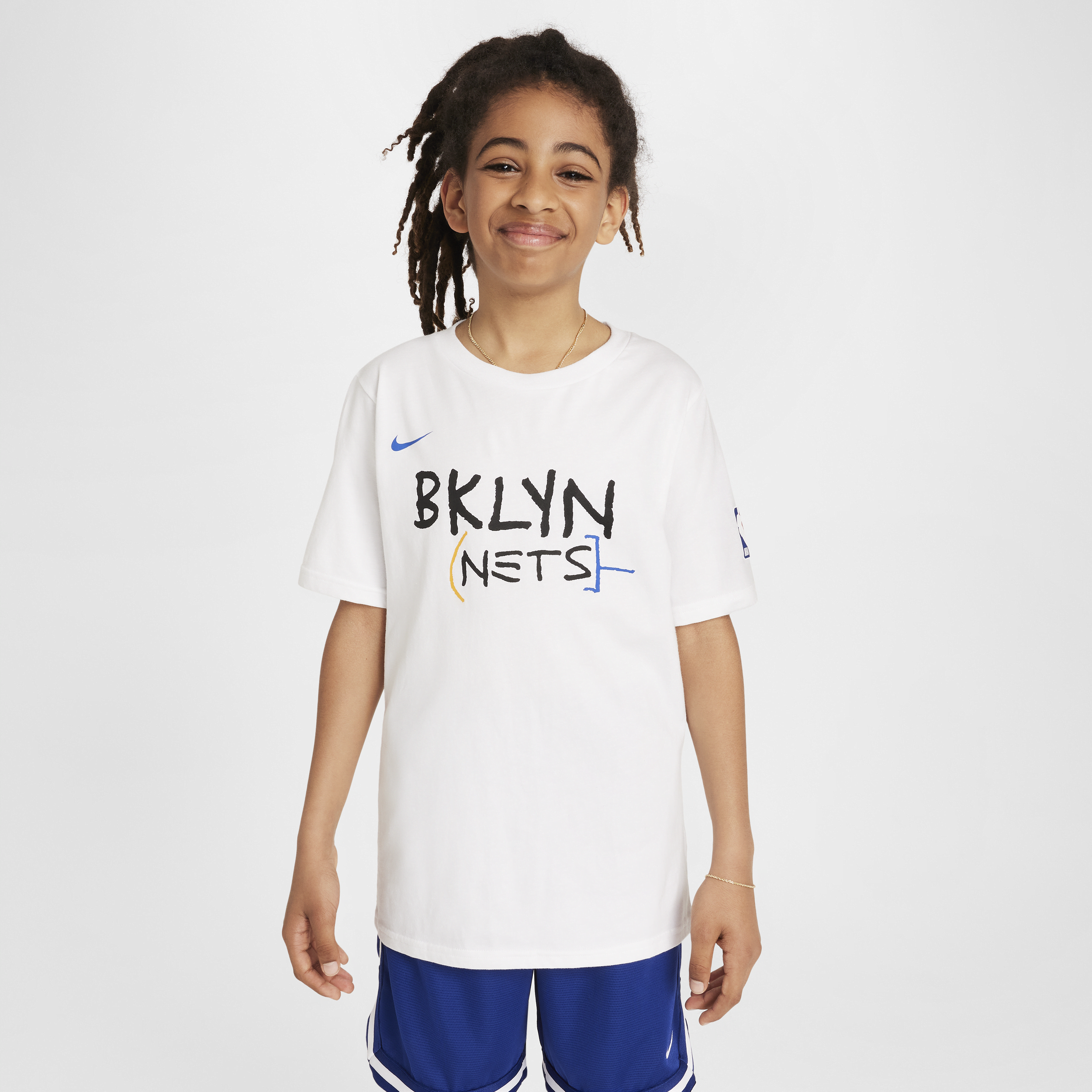Brooklyn Nets City Edition Nike NBA-kindershirt met logo - Wit