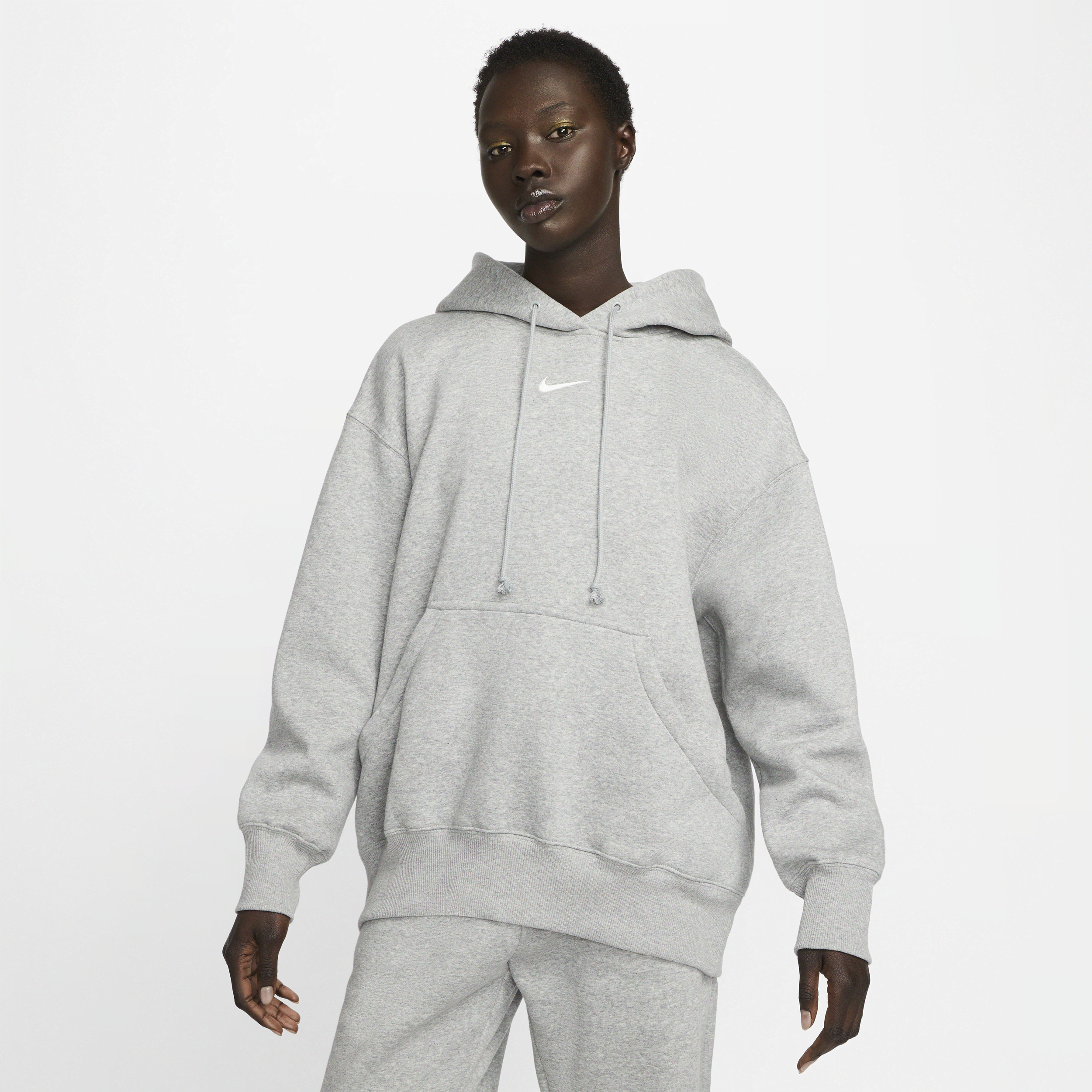 Felpa pullover oversize con cappuccio Nike Sportswear Phoenix Fleece – Donna - Grigio