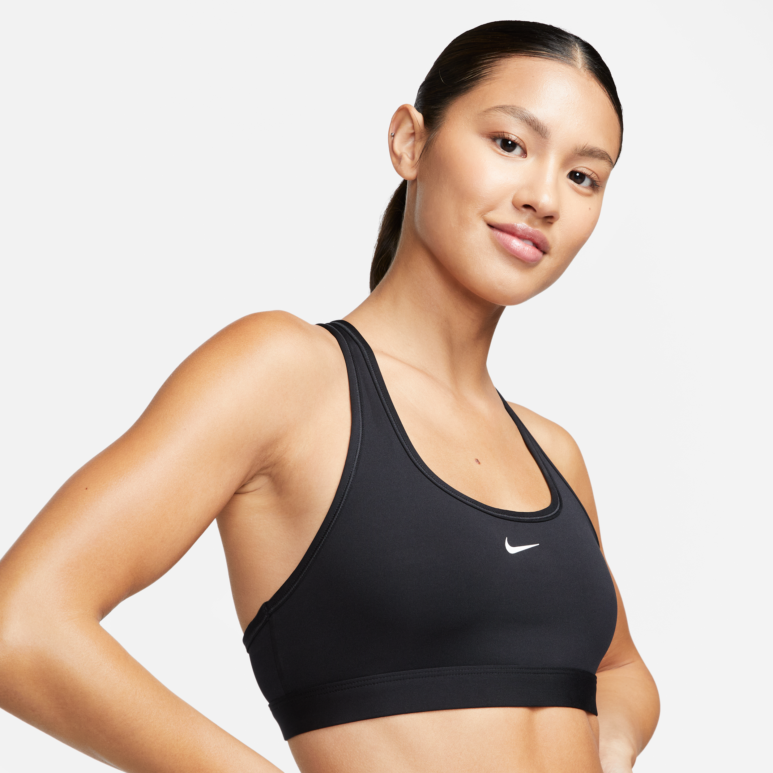 Bra imbottito Nike Swoosh Light Support – Donna - Nero
