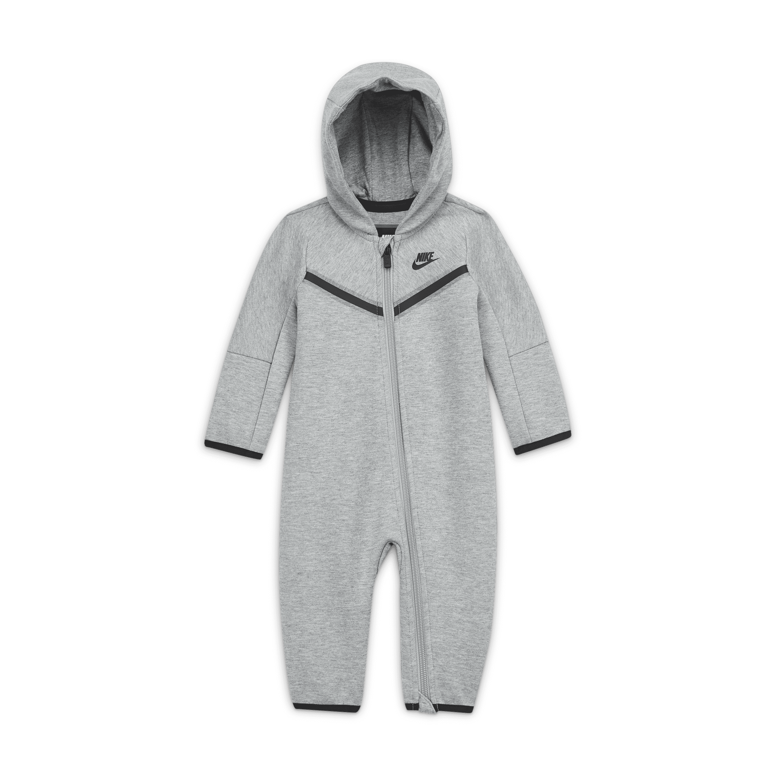 Nike Sportswear Tech Fleece-heldragt med lynlås til babyer (0-9 M) - grå