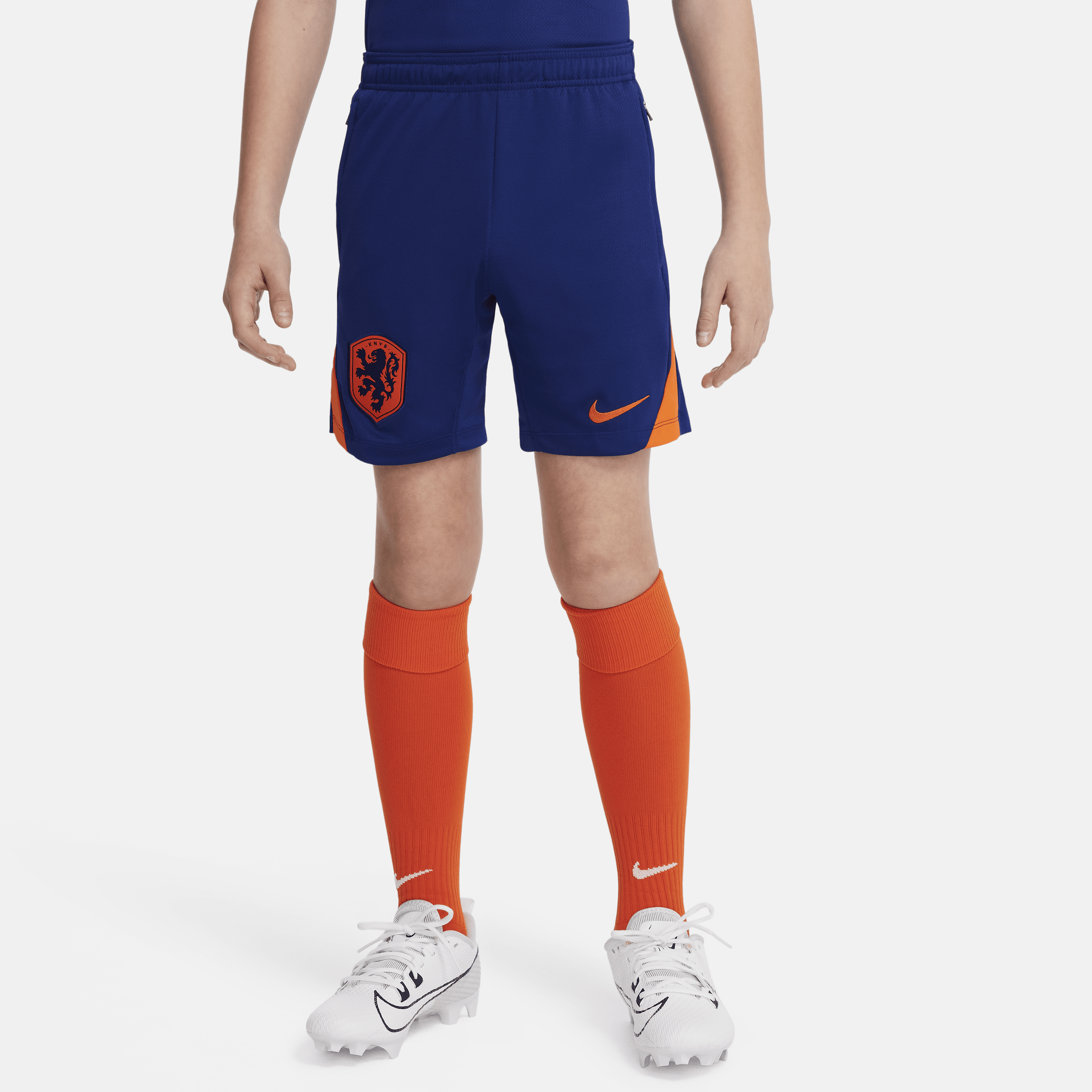 Nederland Strike Nike Dri-FIT knit voetbalshorts voor kids - Blauw