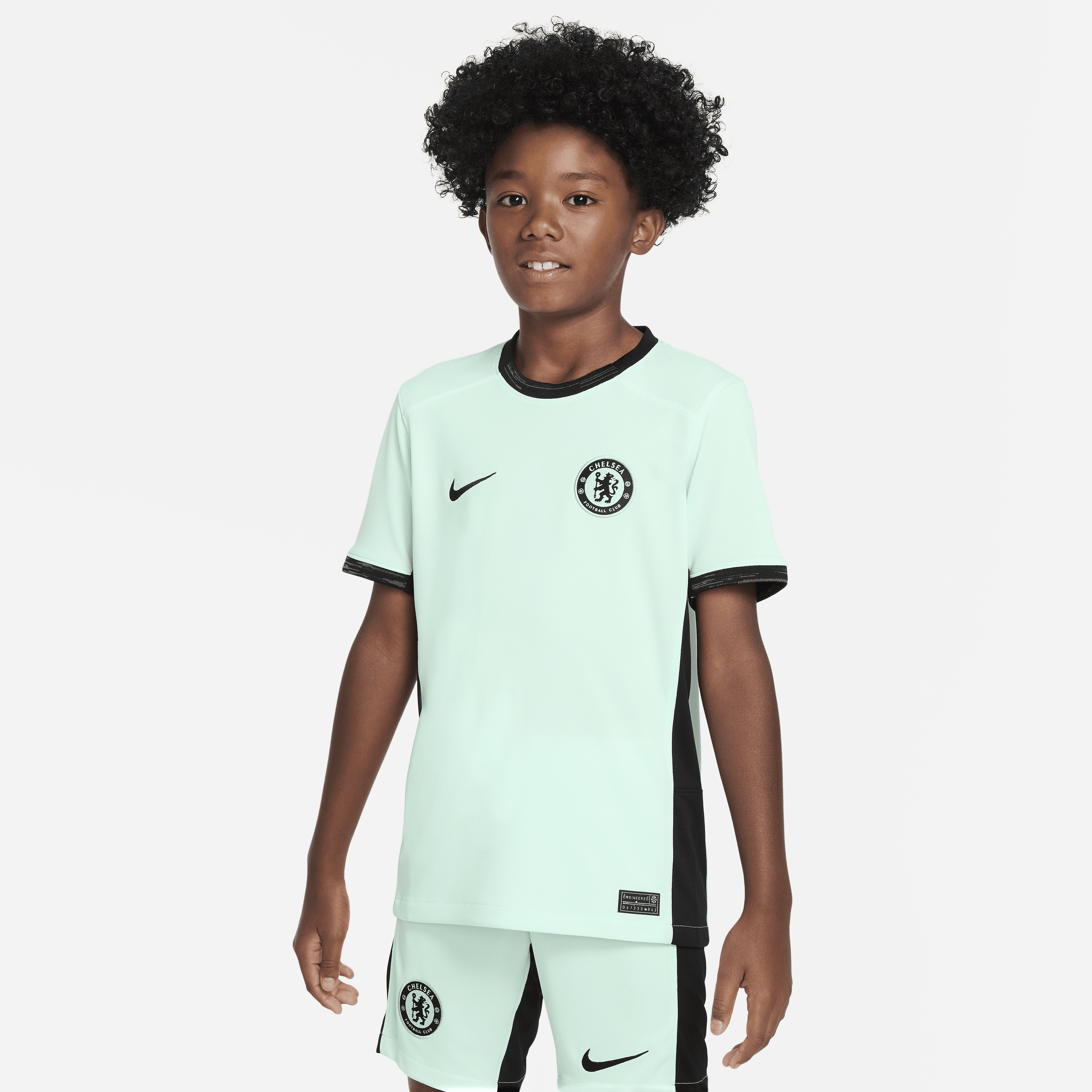 Maglia da calcio Nike Dri-FIT Chelsea FC 2023/24 Stadium per ragazzi – Terza - Verde