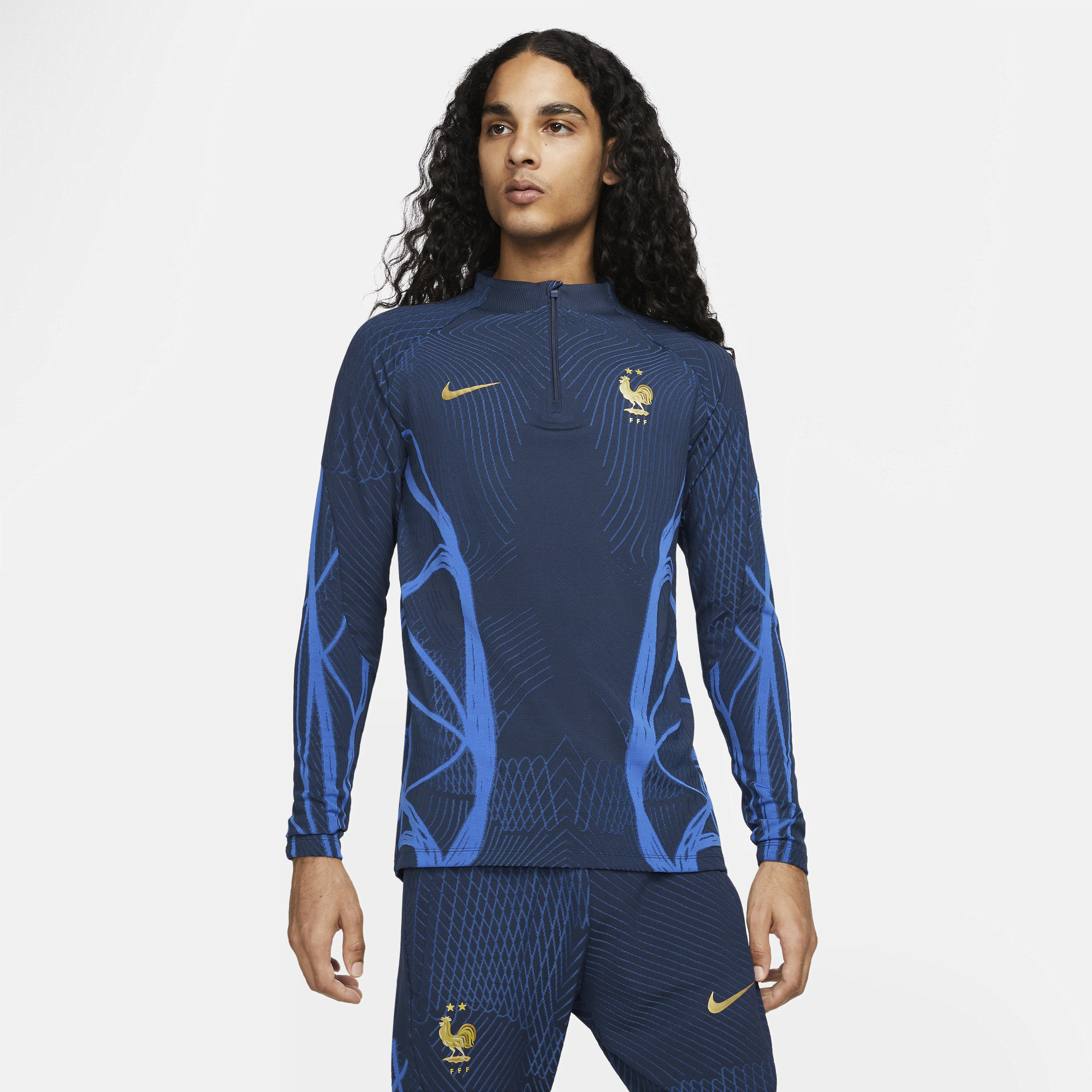 FFF Strike Elite Nike Dri-FIT ADV-fodboldtræningstrøje til mænd - blå