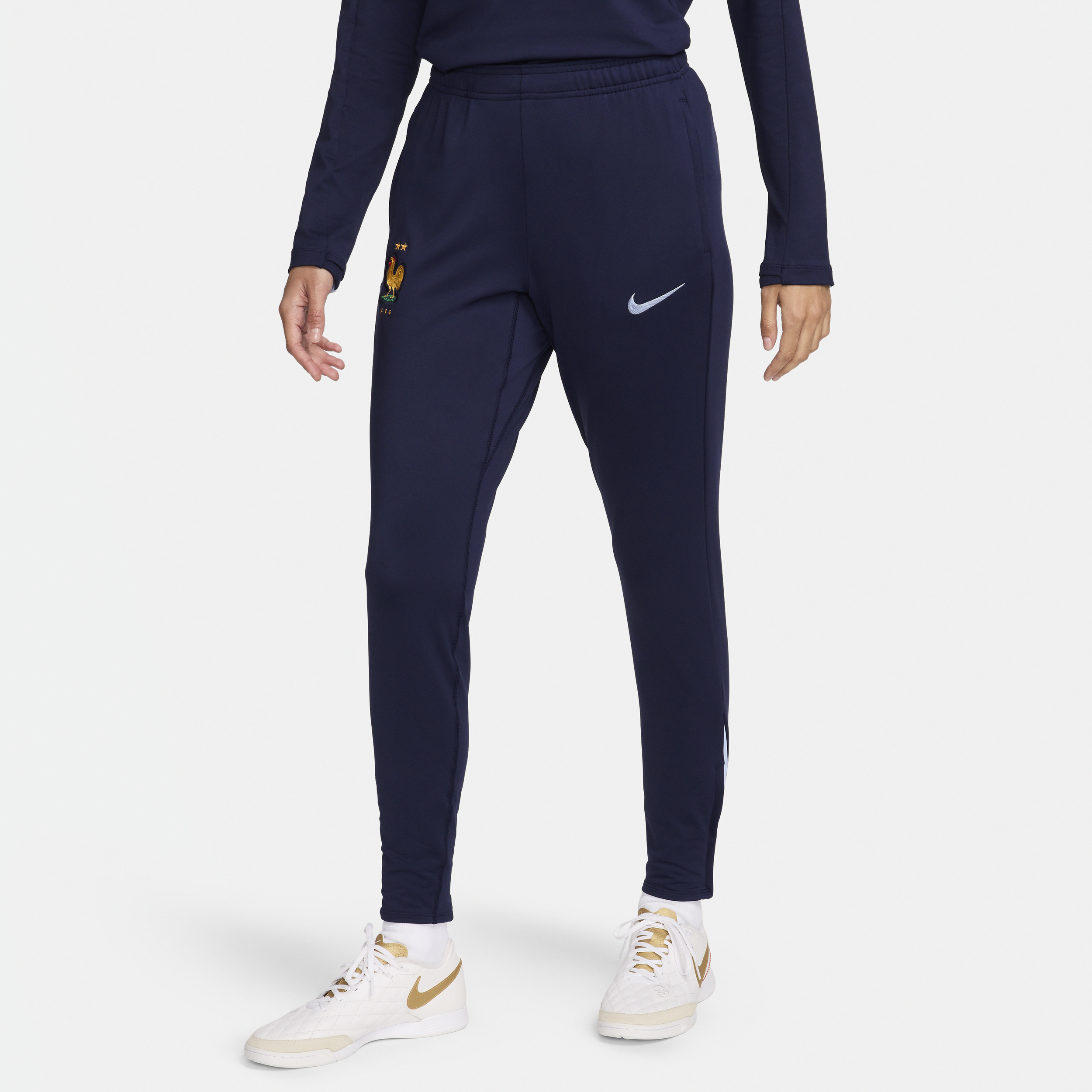 Maskinstrikkede FFF Strike Nike Dri-FIT-fodboldbukser til kvinder - blå