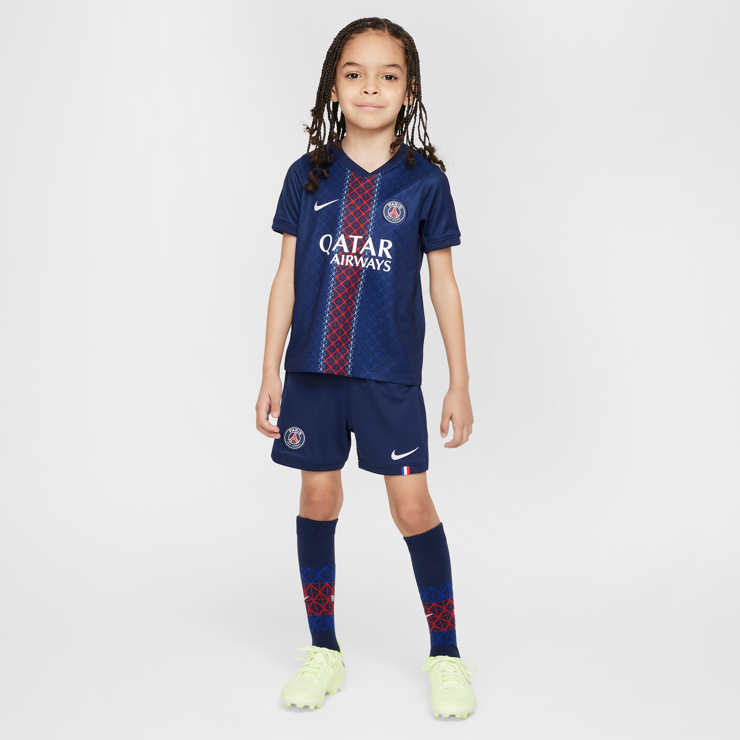 Divisa da calcio replica in 3 pezzi Nike Football Paris Saint-Germain 2025/26 Stadium per bambino/a – Home - Blu