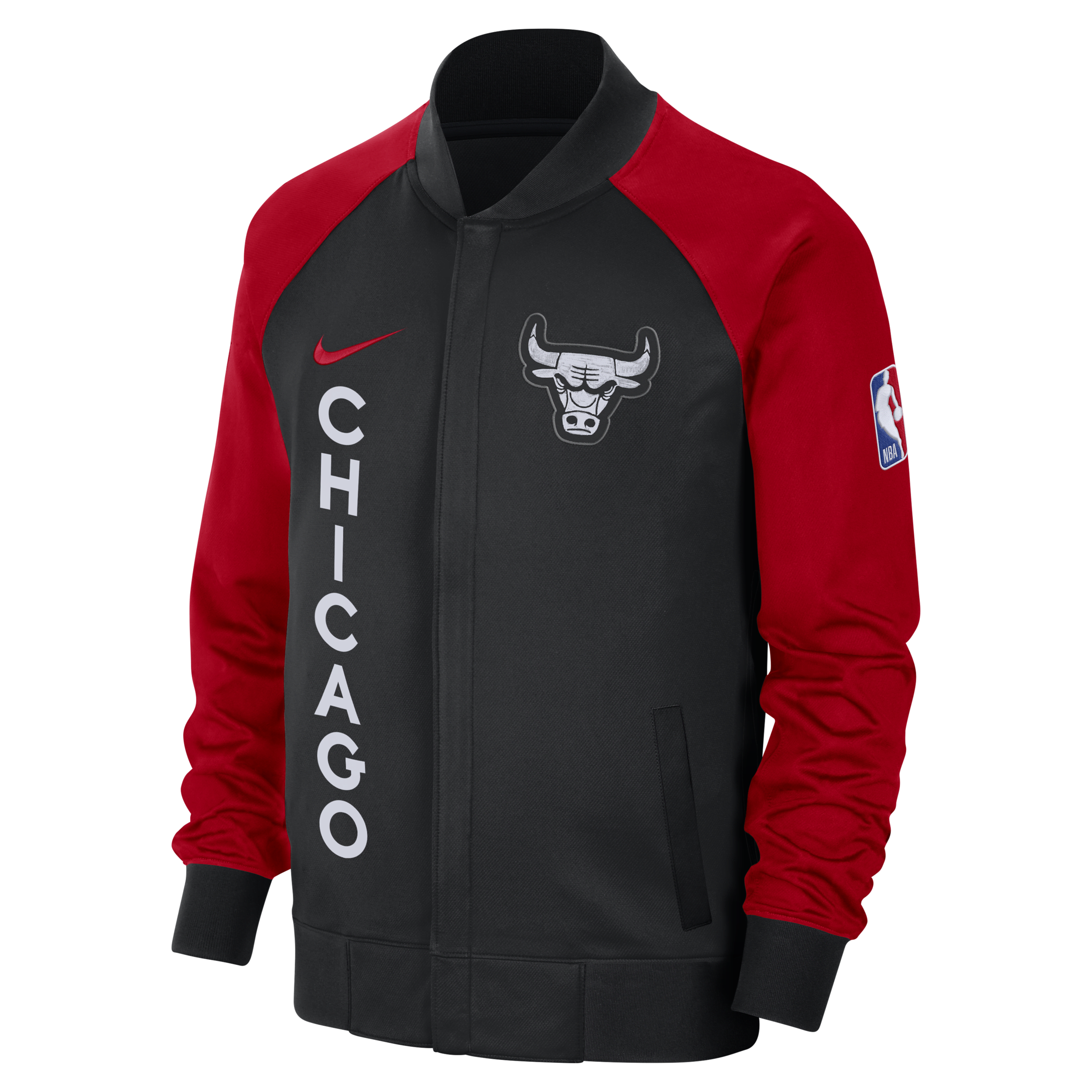 Langærmet Chicago Bulls Showtime City Edition Nike Dri-FIT-jakke med fuld lynlås til mænd - sort