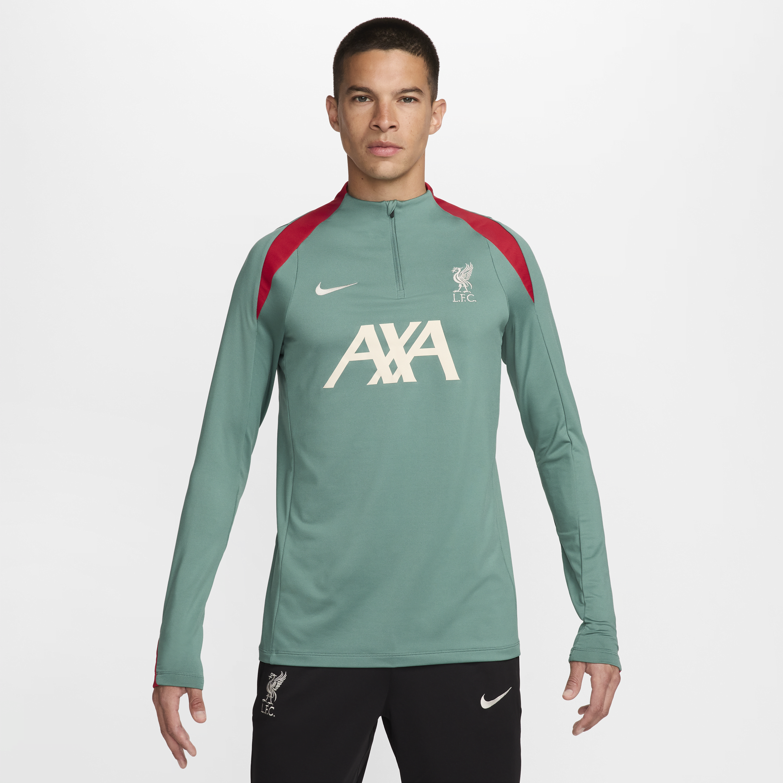 Liverpool FC Strike Nike Dri-FIT-fodboldtræningstrøje til mænd - grøn