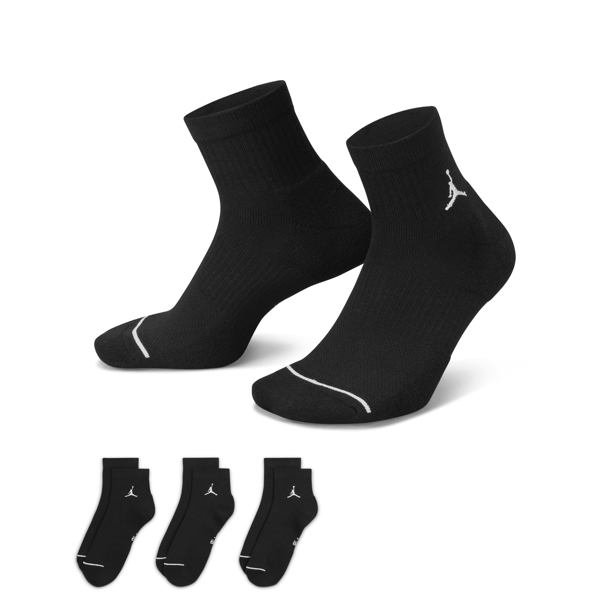 Nike Calze alla caviglia per tutti i giorni Jordan (3 paia) - Nero