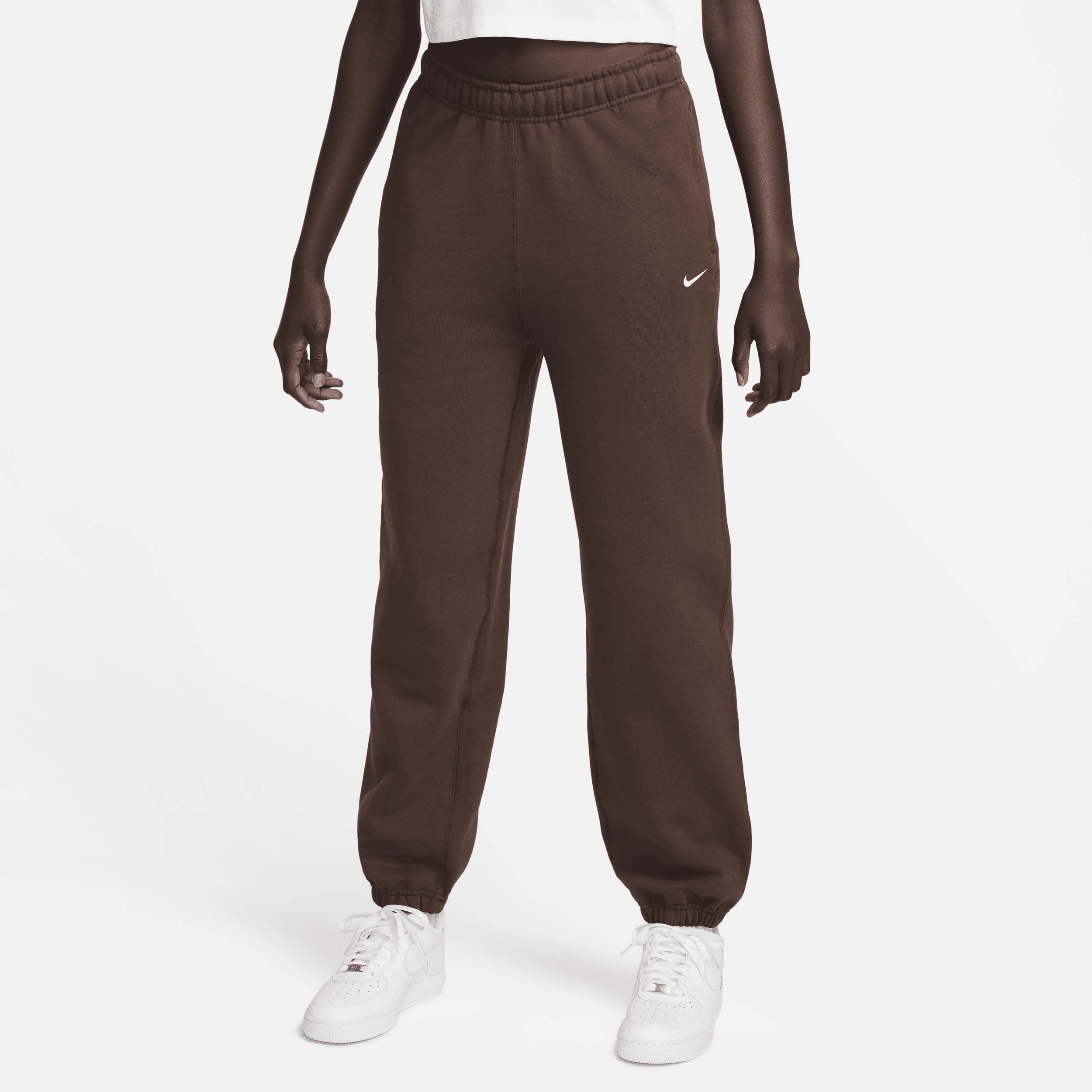 Pantaloni in fleece Nike Solo Swoosh - Donna - Marrone