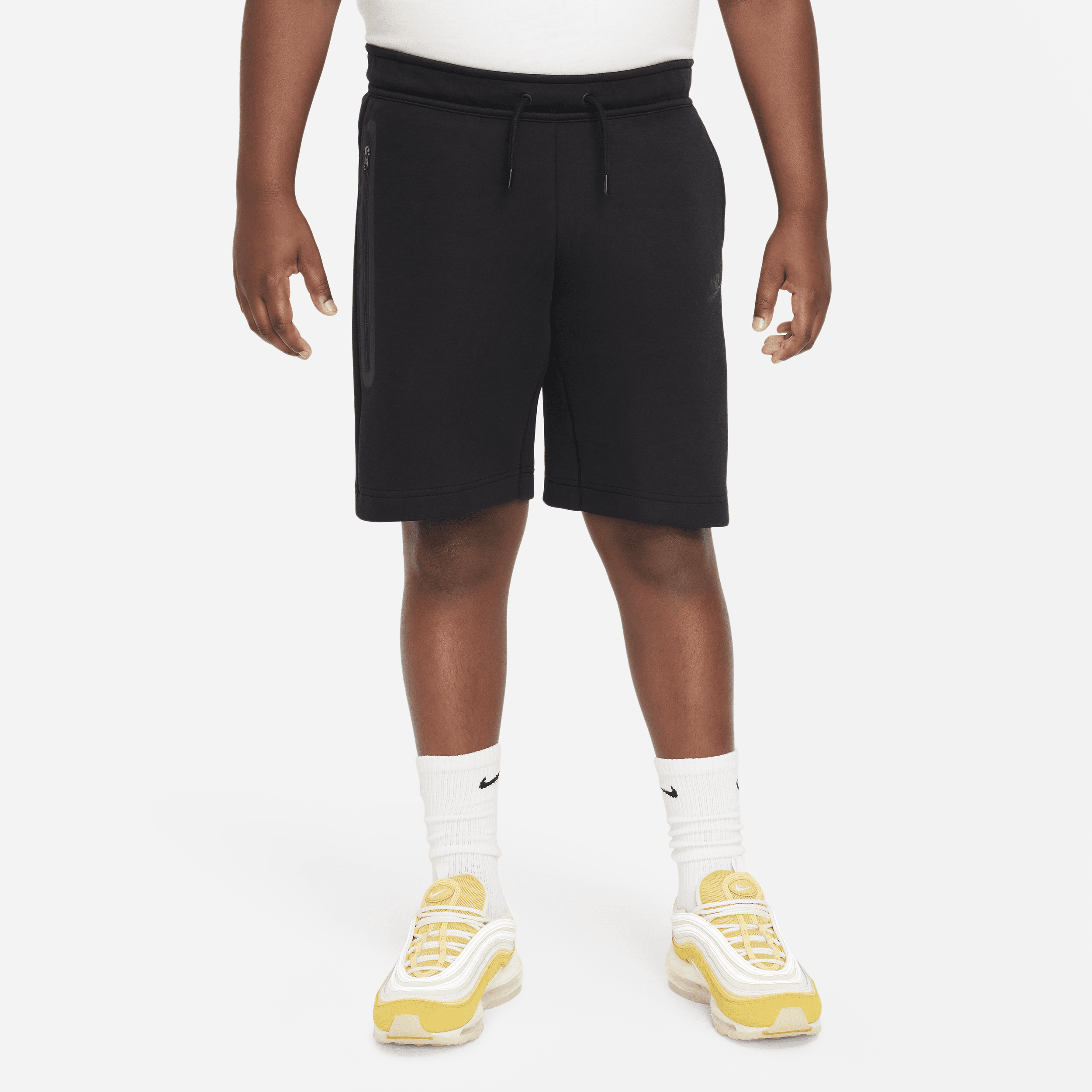 Nike Sportswear Tech Fleece-shorts (udvidet størrelse) til større børn (drenge) - sort