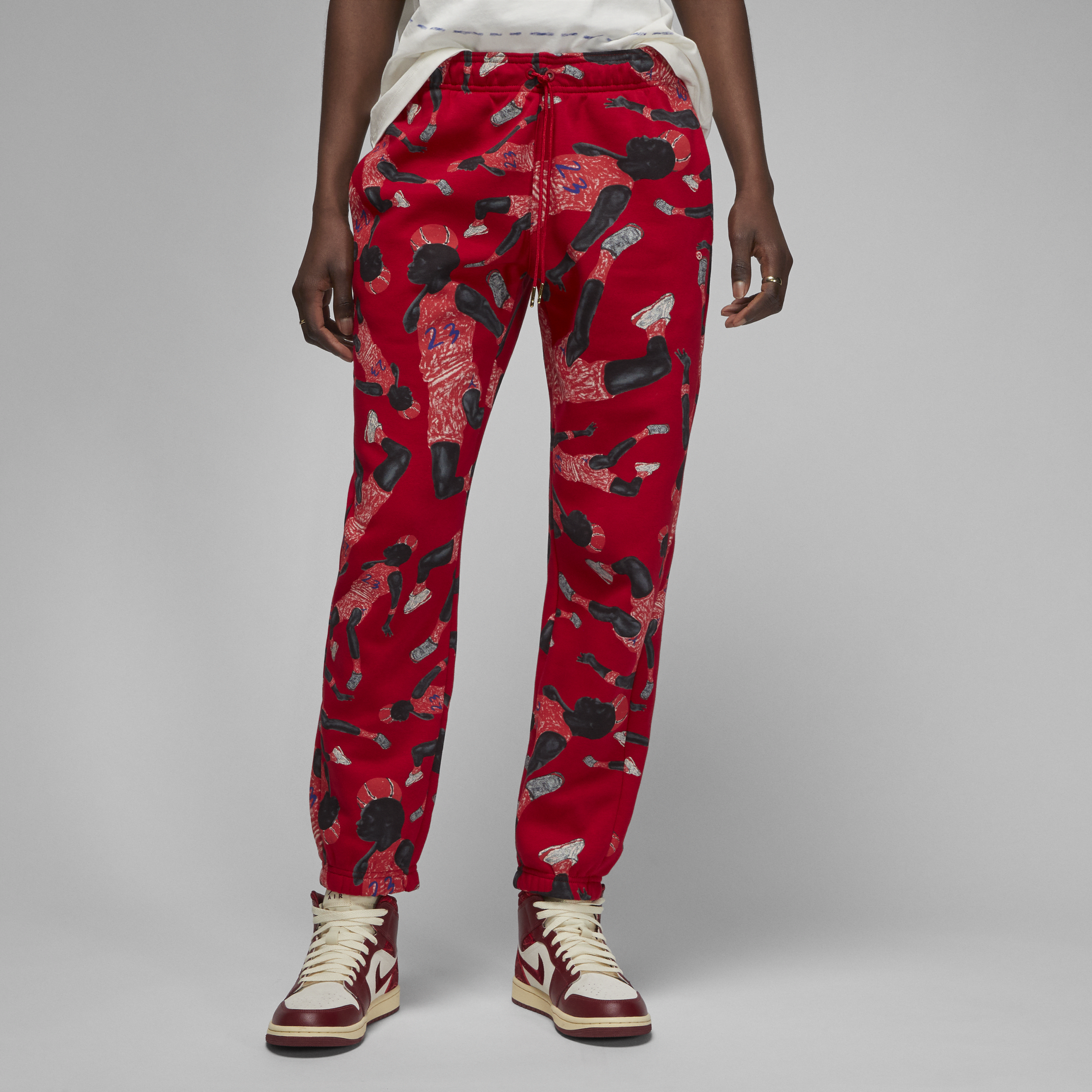 Jordan Artist Series by Parker Duncan Brooklyn-fleecebukser til kvinder - rød