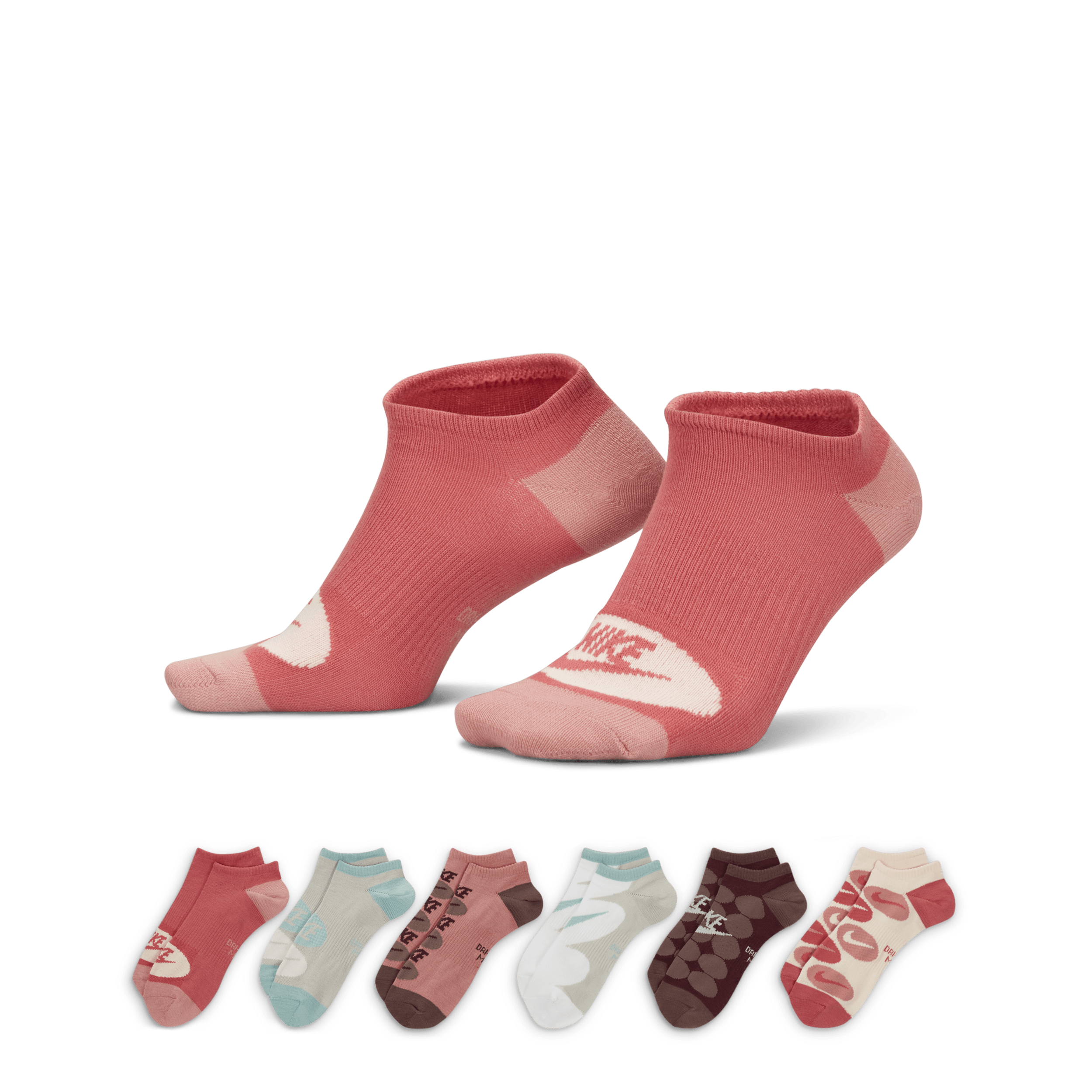 Nike Everyday Lightweight Calcetines invisibles de entrenamiento (6 pares) - Multicolor